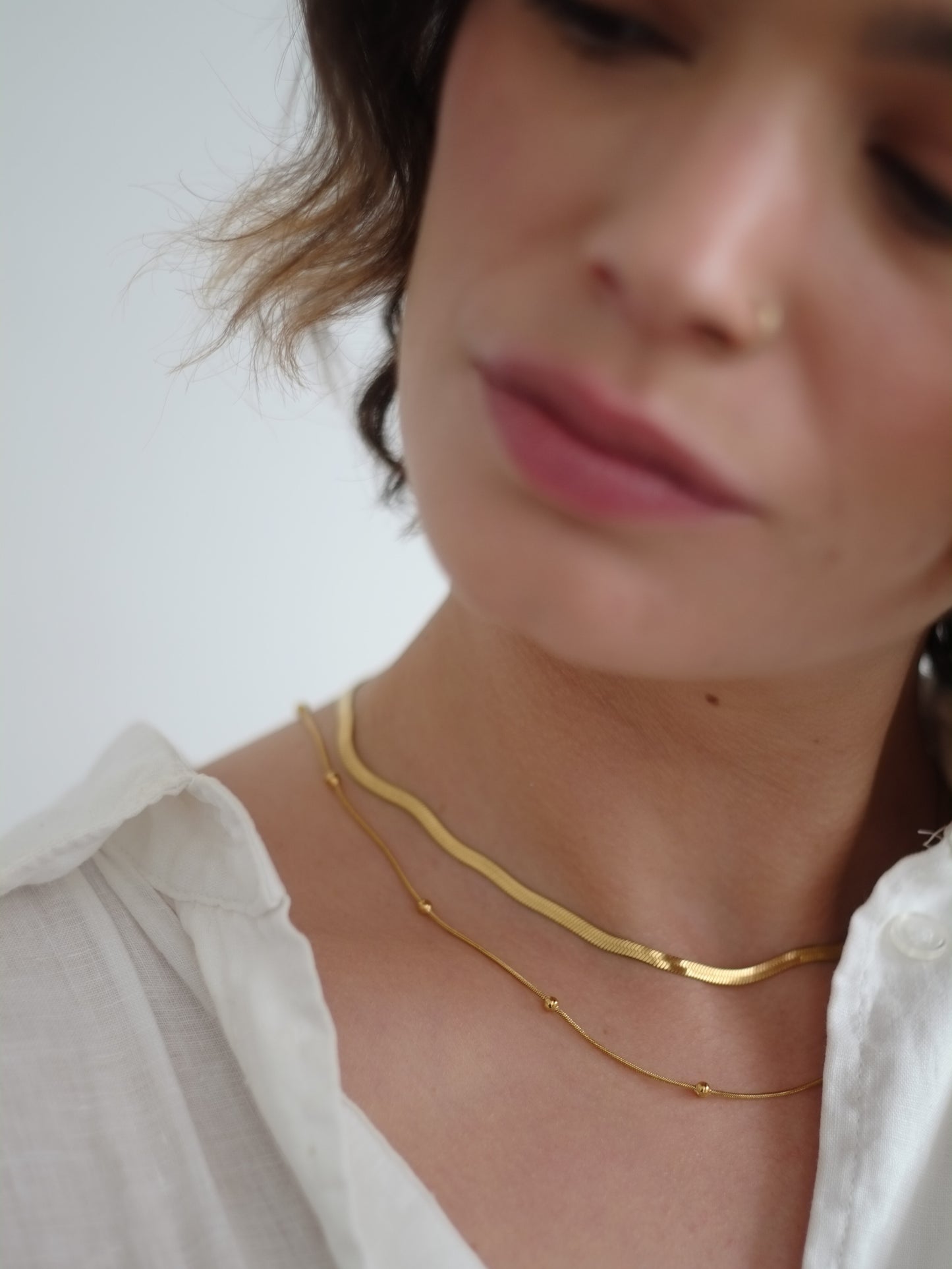 The Orb 18k Gold Plated Stainless Steel Dainty Ball Chain Necklace