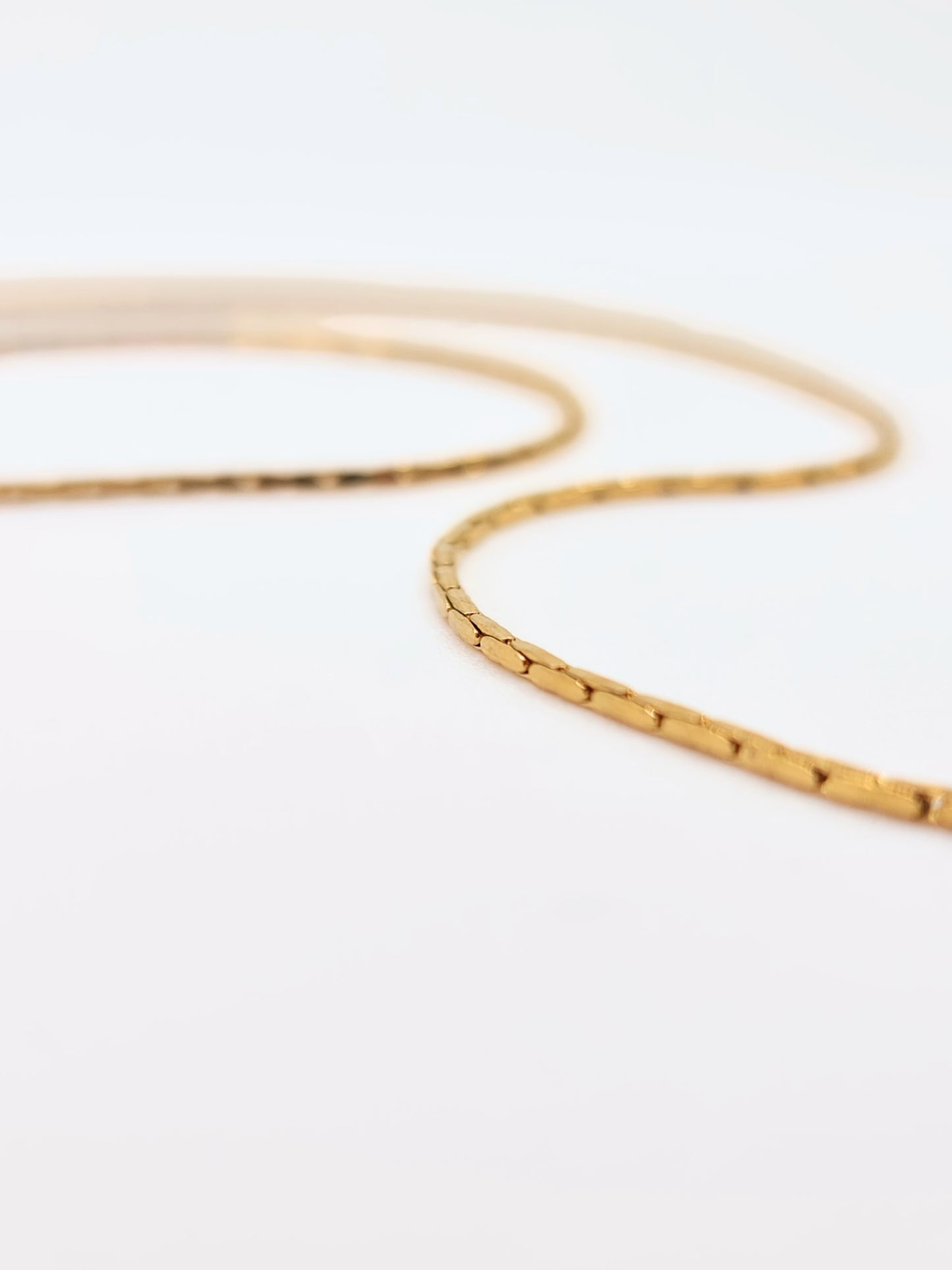 The Arizona 18k Gold Plated Stainless Steel Delicate Round Cobra Snake Chain Necklace.