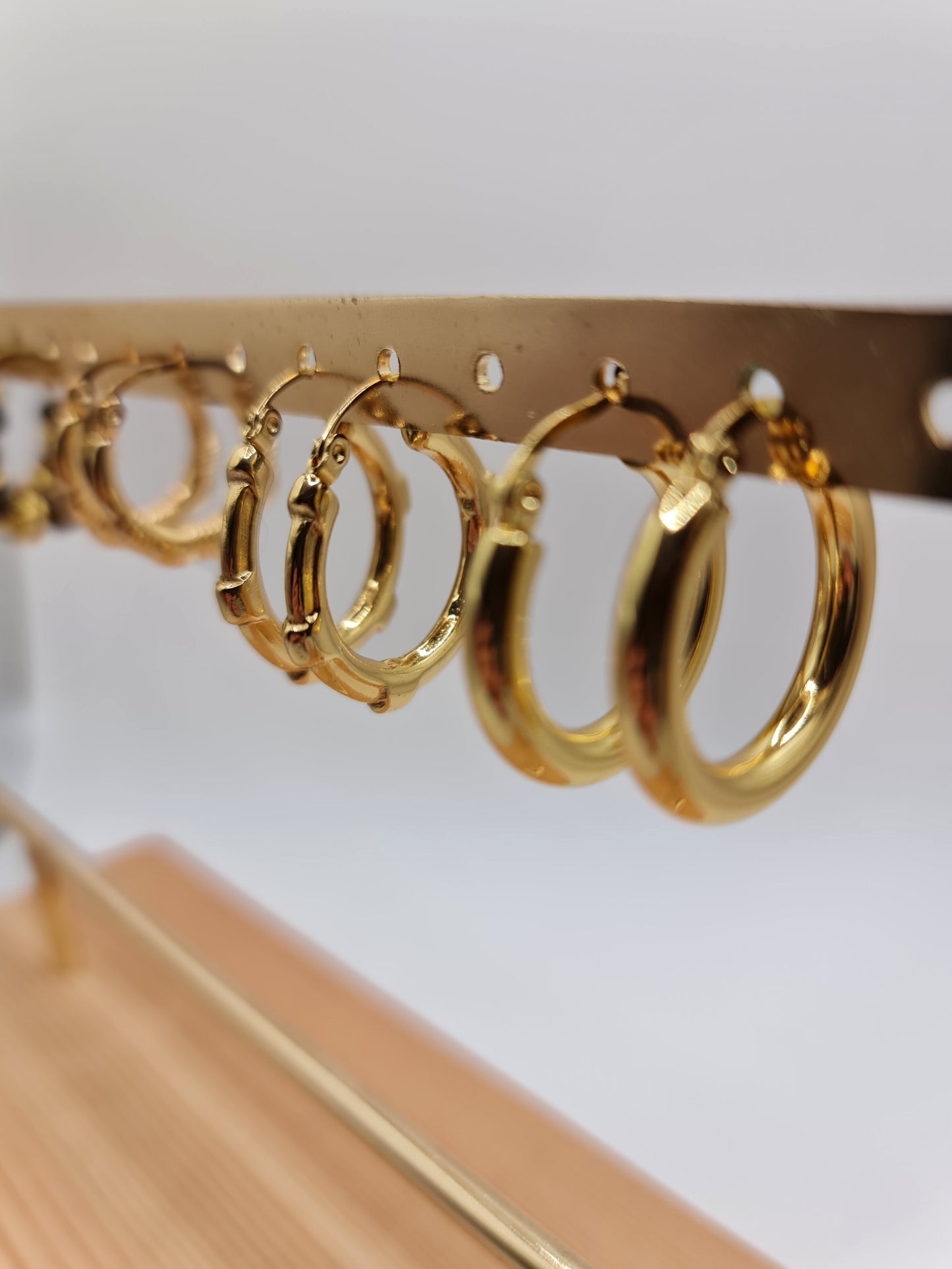 The Cassie 18k Gold Plated Stainless Steel Medium Hoop Earrings.