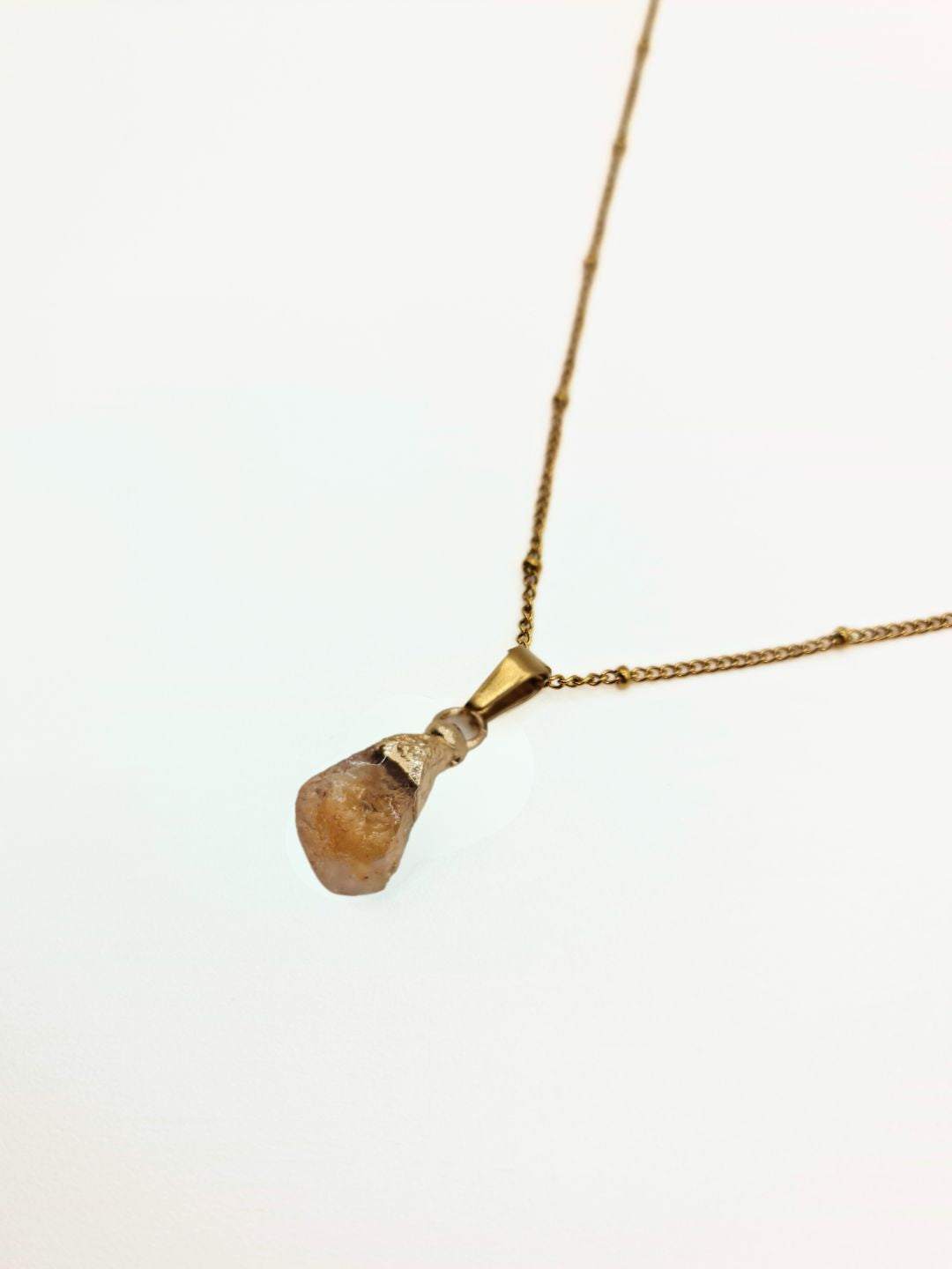 The Talisman Collection November Citrine Birthstone 18k Gold Plated Semi Precious Natural Stone Pendant Necklace