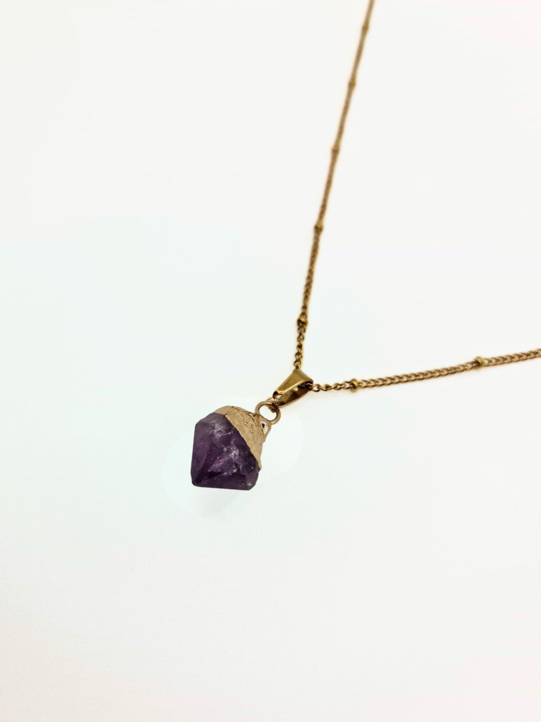 The Talisman Collection February Amethyst Birthstone 18k Gold Plated Semi Precious Natural Stone Pendant Necklace