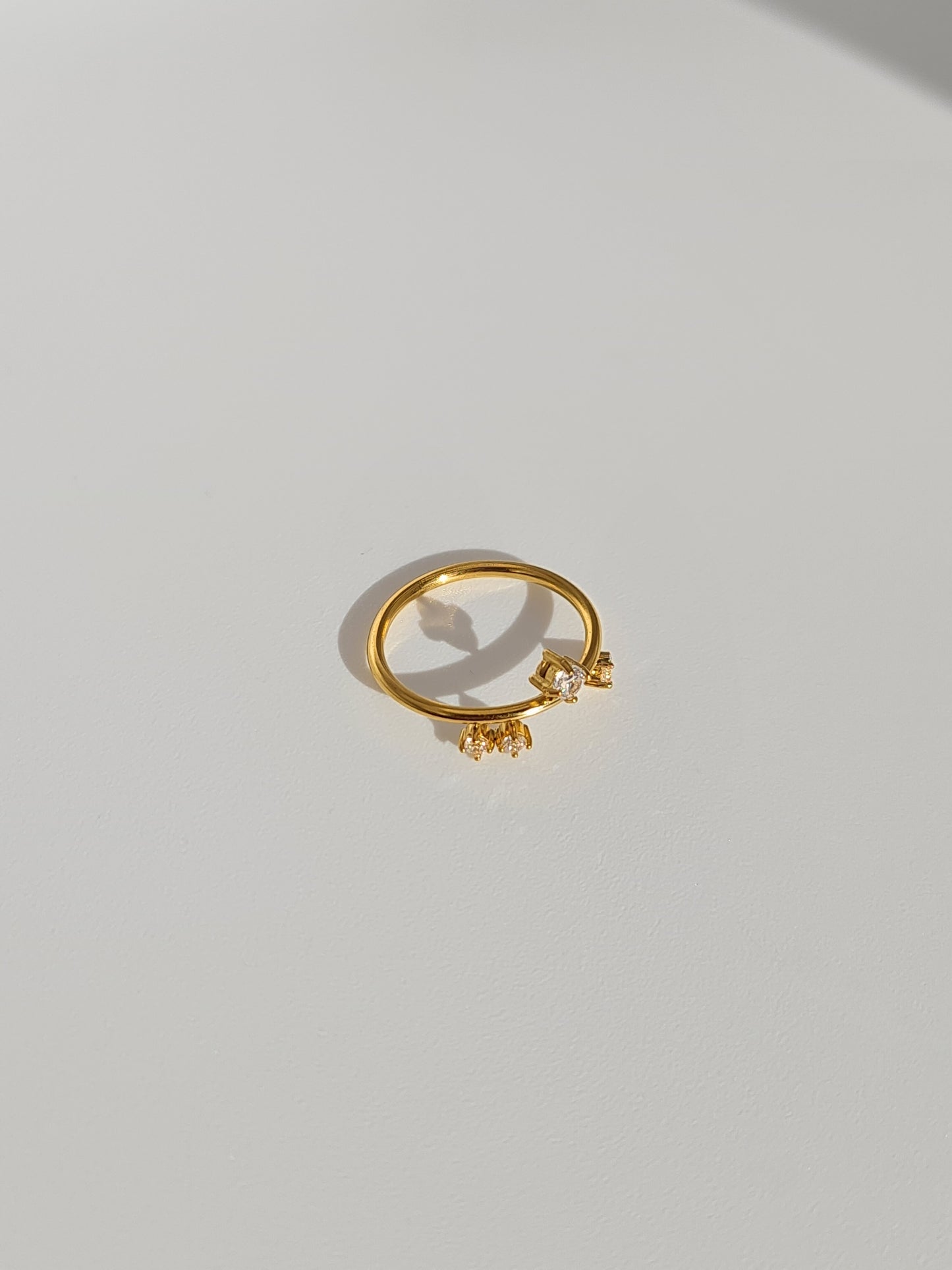 The Zendaya 18k Gold Plated Stainless Steel Crystal Constellation Ring.