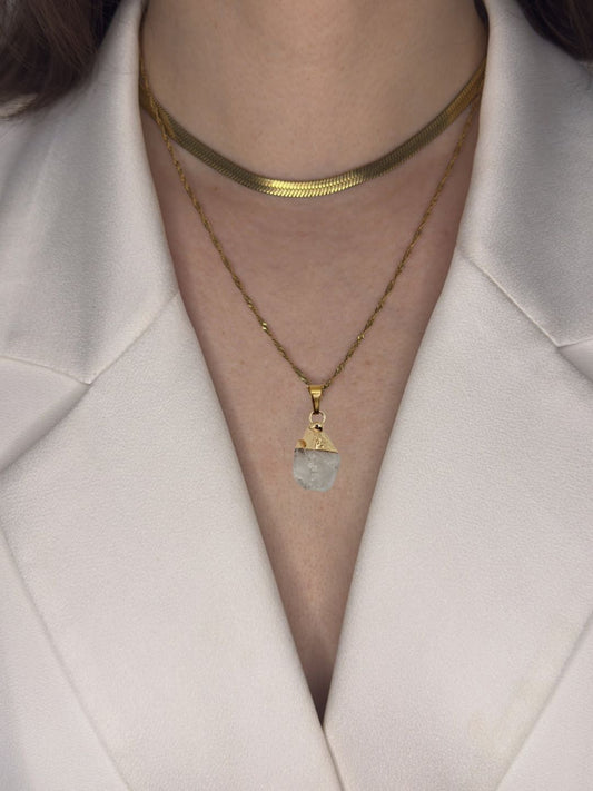 The Talisman Collection June Moonstone Birthstone 18k Gold Plated Semi Precious Natural Stone Pendant Necklace