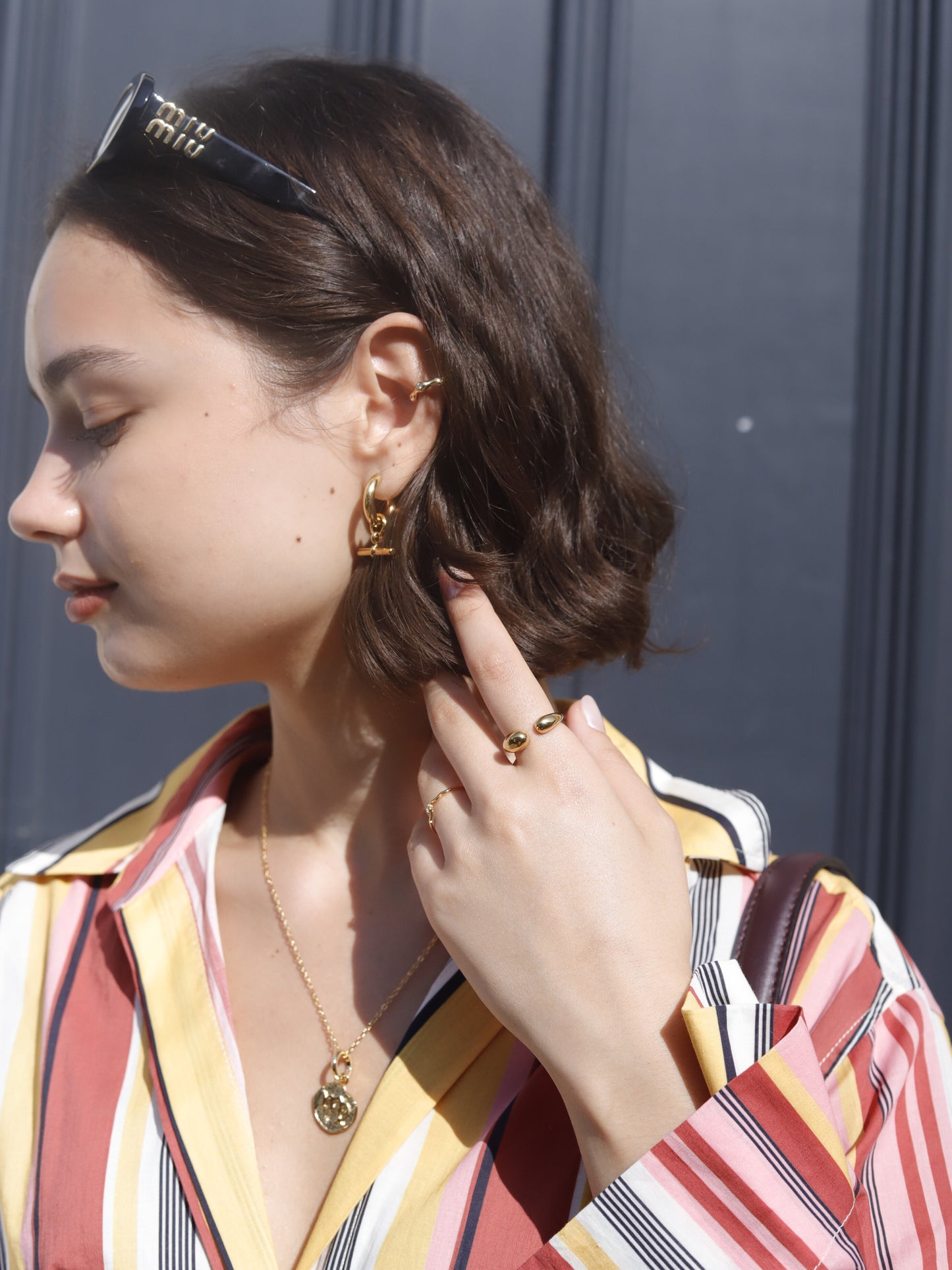 The Wave 18k Gold Plated Tarnish-Free Crystal Ear Cuff