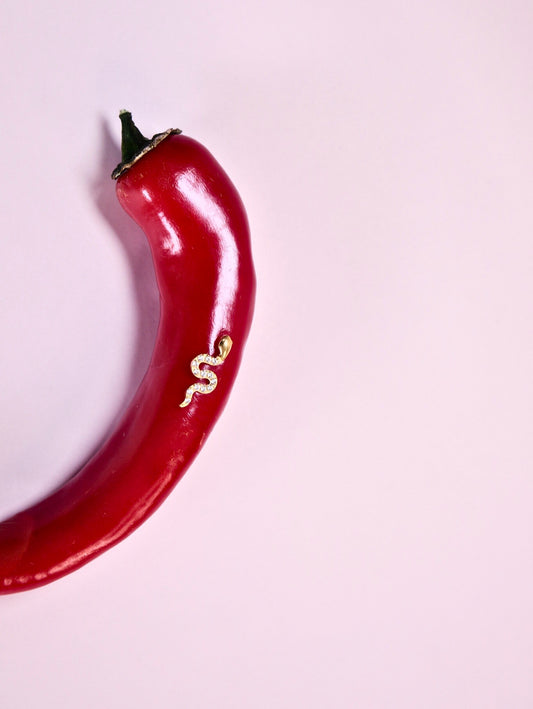 The Serpent 18k Gold Plated Titanium Steel Cubic Zirconia Snake Ear Climber Cartilage Lobe Single Piercing Stud Earring.