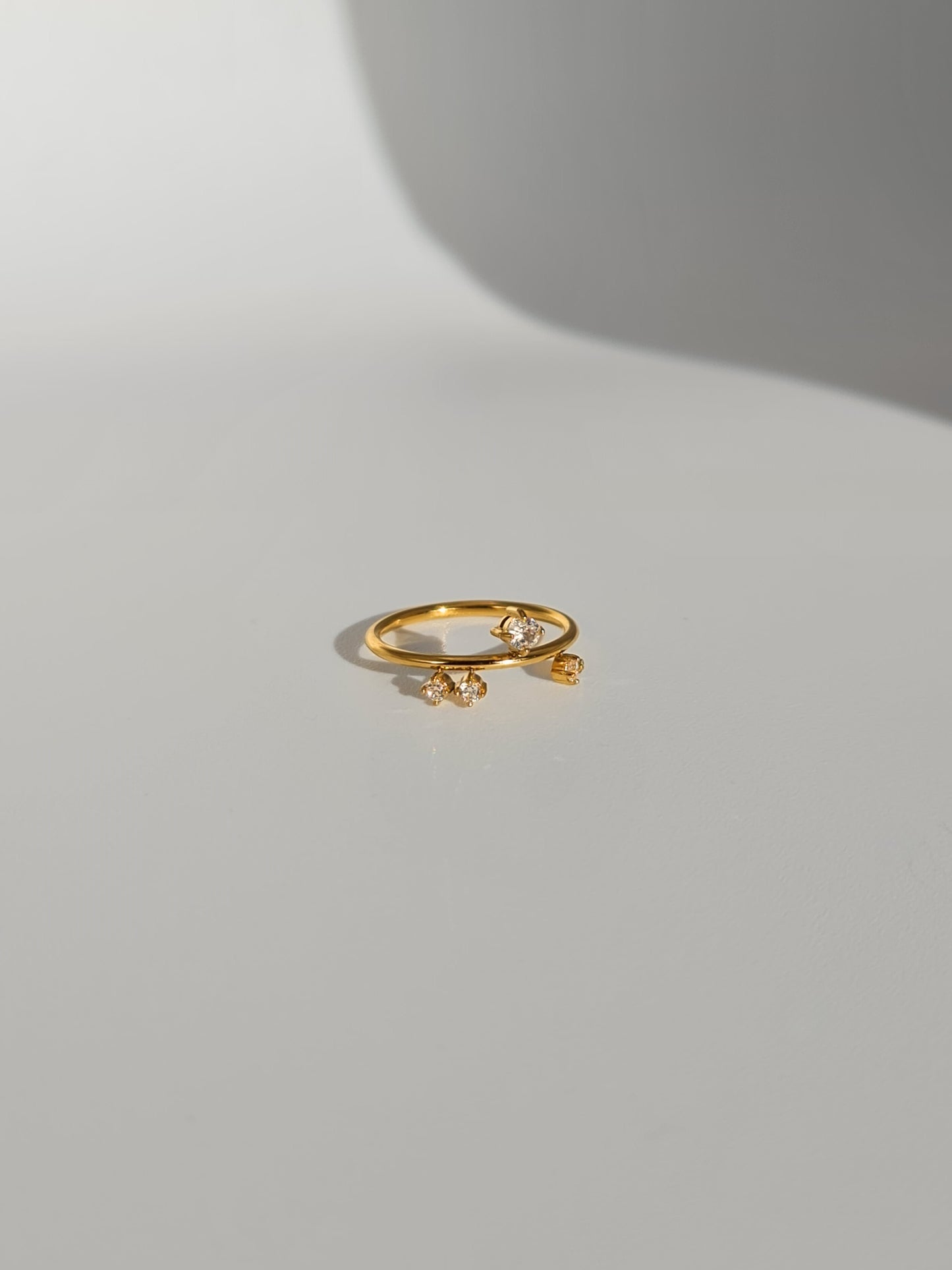 The Zendaya 18k Gold Plated Stainless Steel Crystal Constellation Ring.