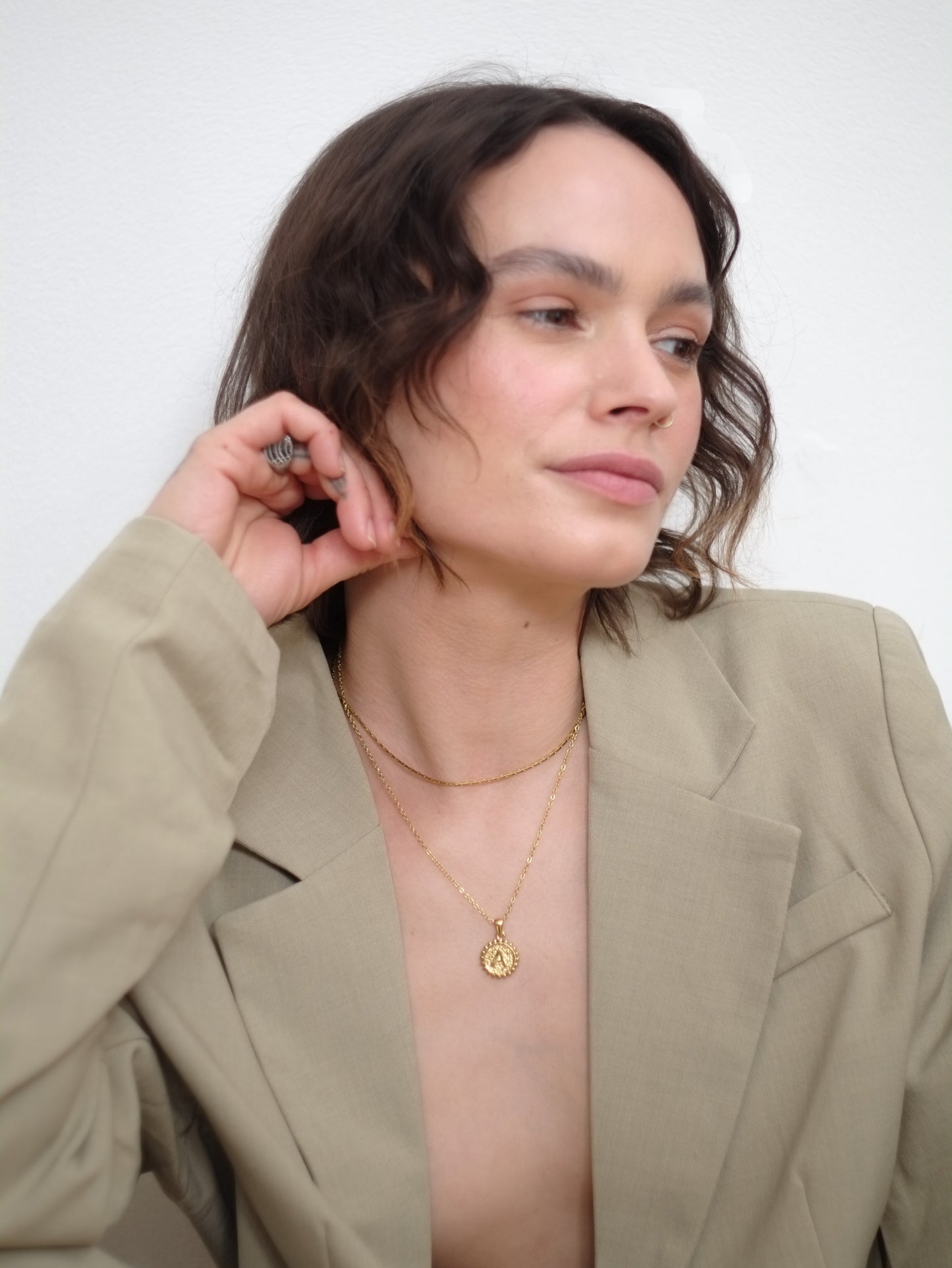 The Arizona 18k Gold Plated Stainless Steel Delicate Round Cobra Snake Chain Necklace.