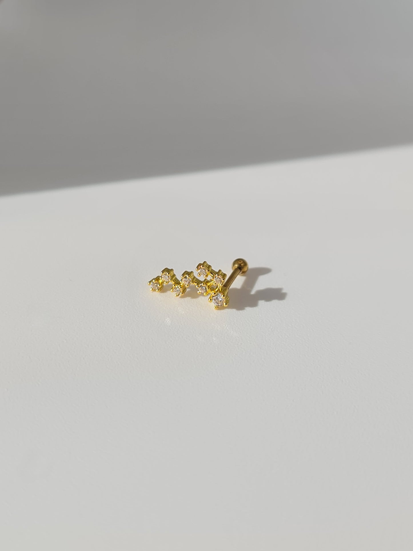 The Constellations Scorpio 18k Gold Plated Stainless Steel Cubic Zirconia Ear Climber Zodiac Star Sign Cartilage Lobe Stud Earring.