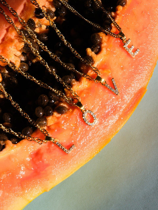 The Lottie 'H' Initial 18k Gold Plated Stainless Steel Pave Crystal Pendant Necklace