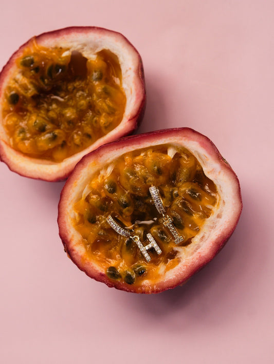 The Lana 'J' Initial 18k Gold Plated Stainless Steel Crystal Drop Hoop Earring