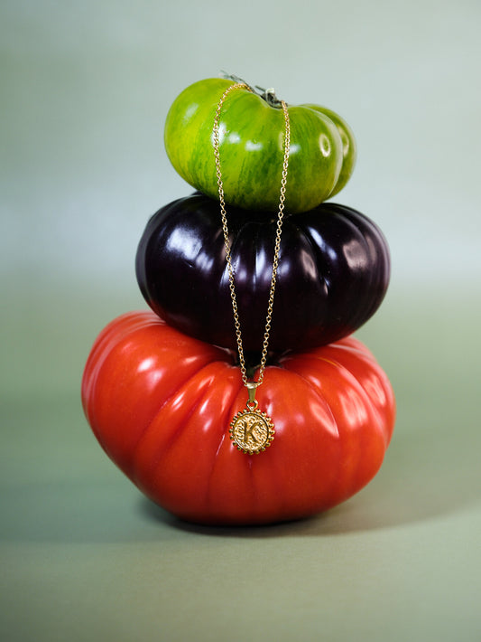 The Talisman Collection 'D' Initial 18k Gold Plated Stainless Steel Ball Trim Pendant Necklace.