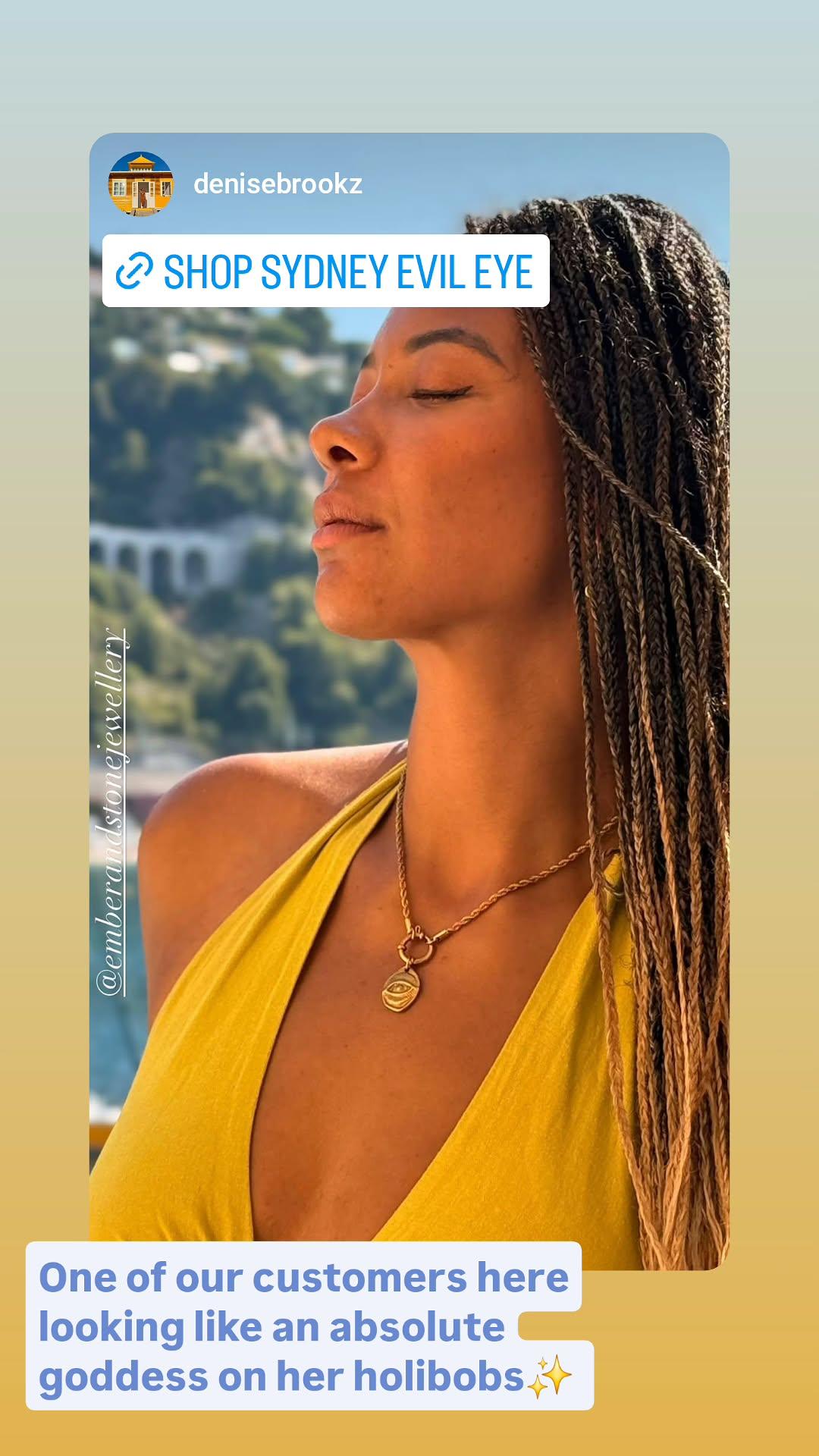 The Talisman Collection 18k Gold Plated Stainless Steel Molten Eye Pendant Necklace.