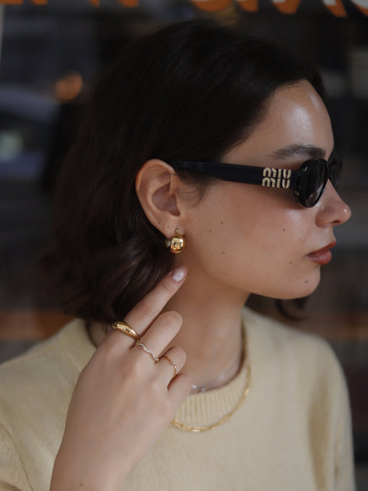 The Sphere 18k Gold Plated Tarnish-Free Basket Hoop Earrings