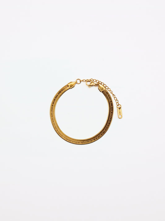 The Mamba 18k Gold Plated Tarnish-Free Snake Chain Bracelet.