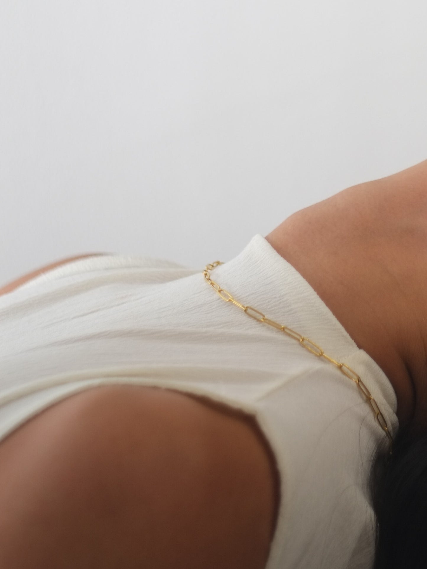 The Poppy Set 18k Gold Plated Tarnish-Free Paperclip Chain Necklace & Bracelet