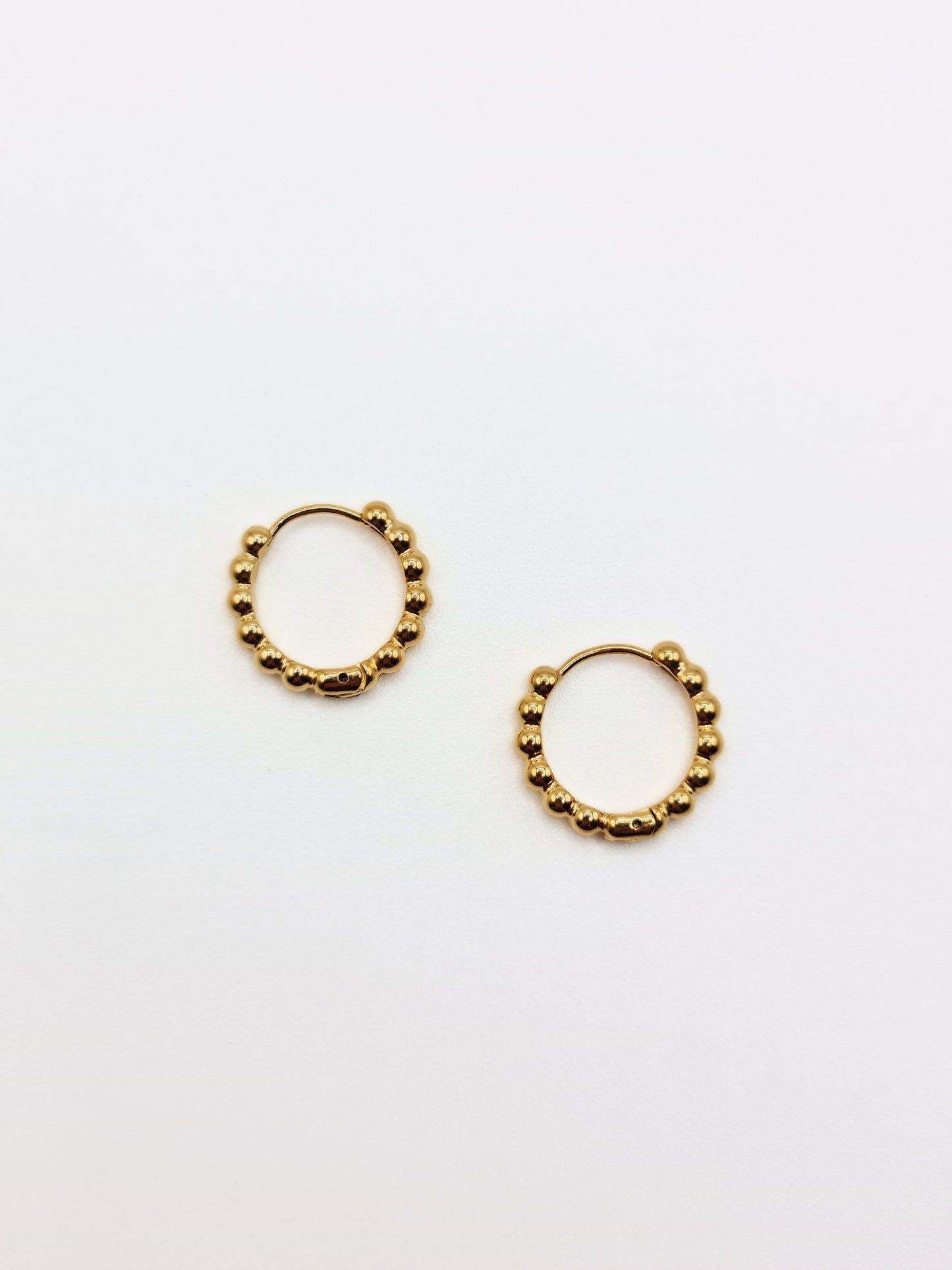 The Bonnie Essentials 18k Gold Plated Tarnish-Free Beaded Huggie Hoop Earrings
