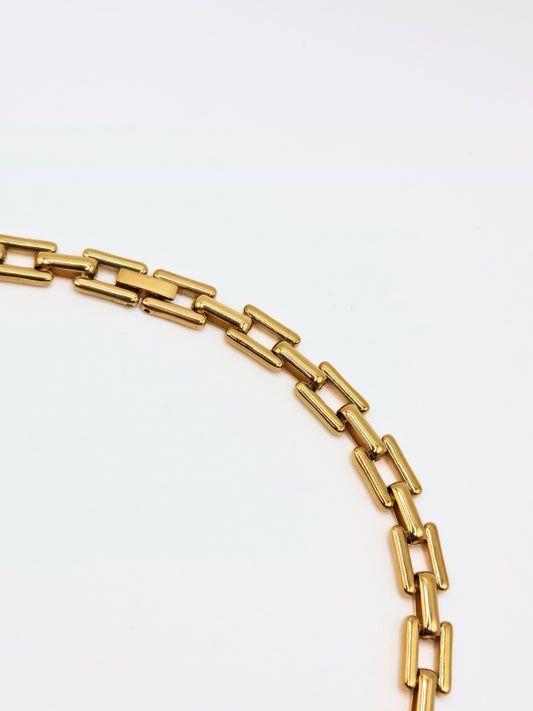 The Spencer 18k Gold Plated Tarnish-Free Square Link Chain Necklace