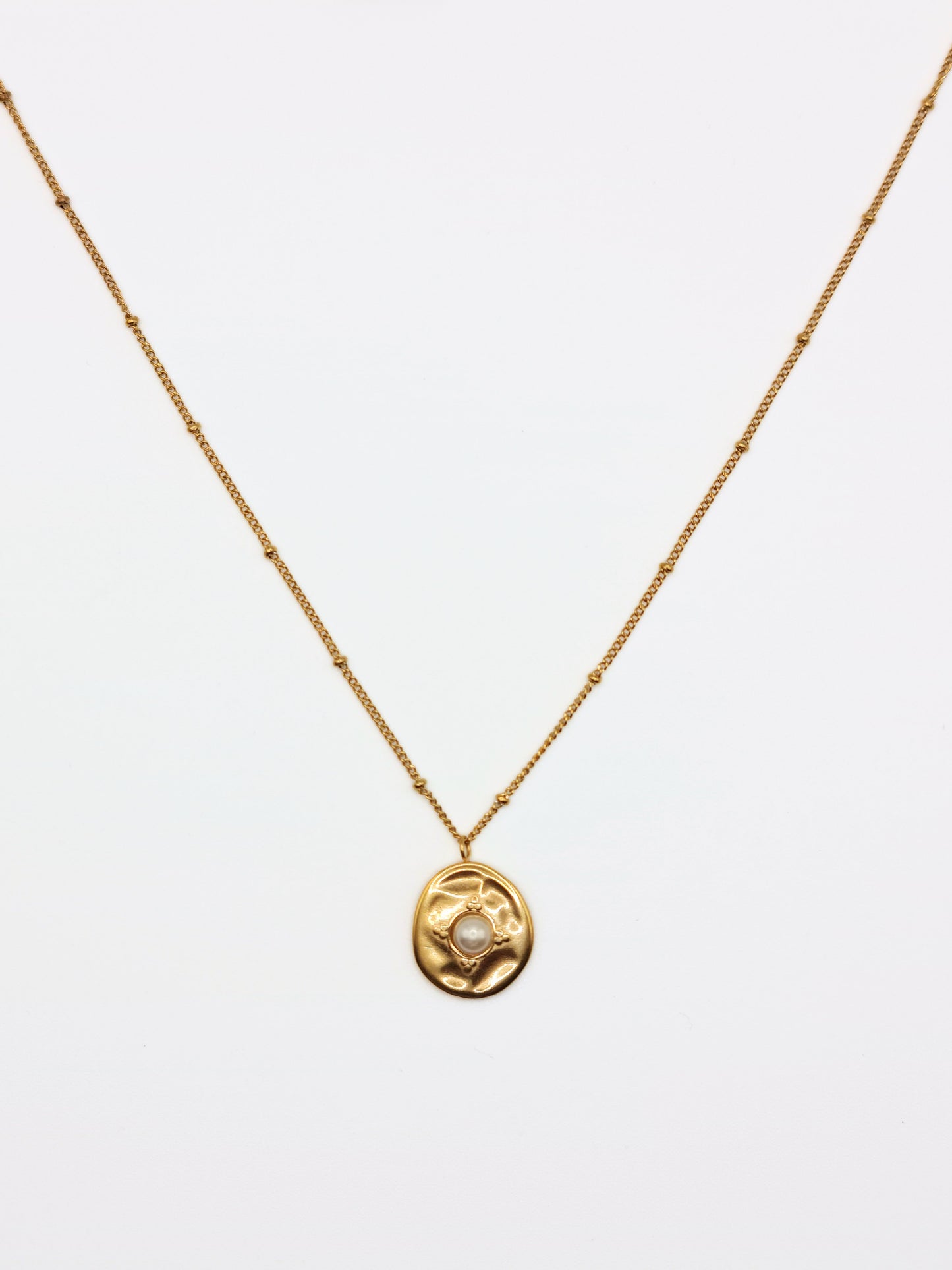 The Talisman Collection 18k Gold Plated Tarnish-Free Pearl Organic Pendant Necklace