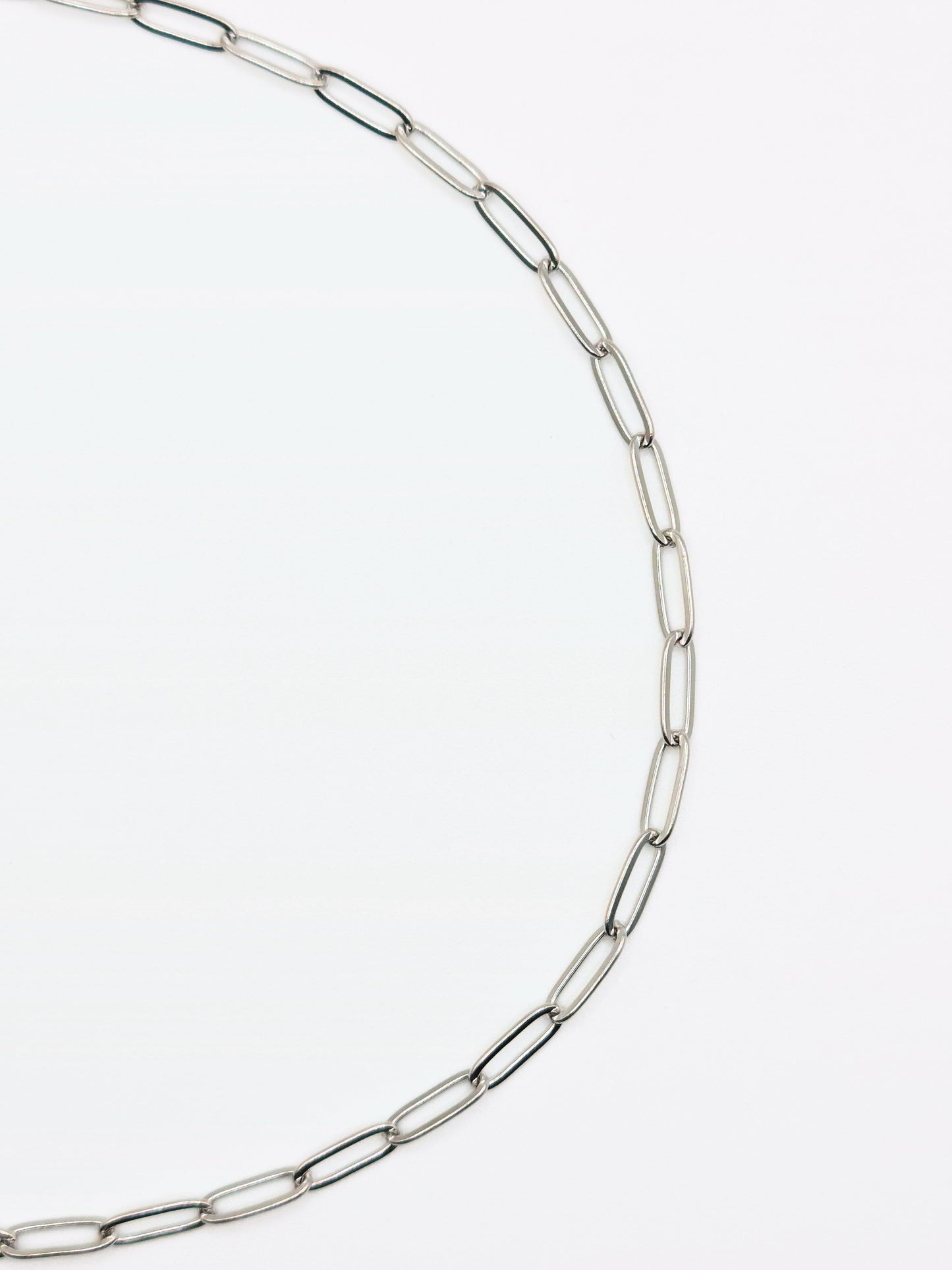 The Poppy Silver Finish Tarnish-Free Paperclip Chain Necklace
