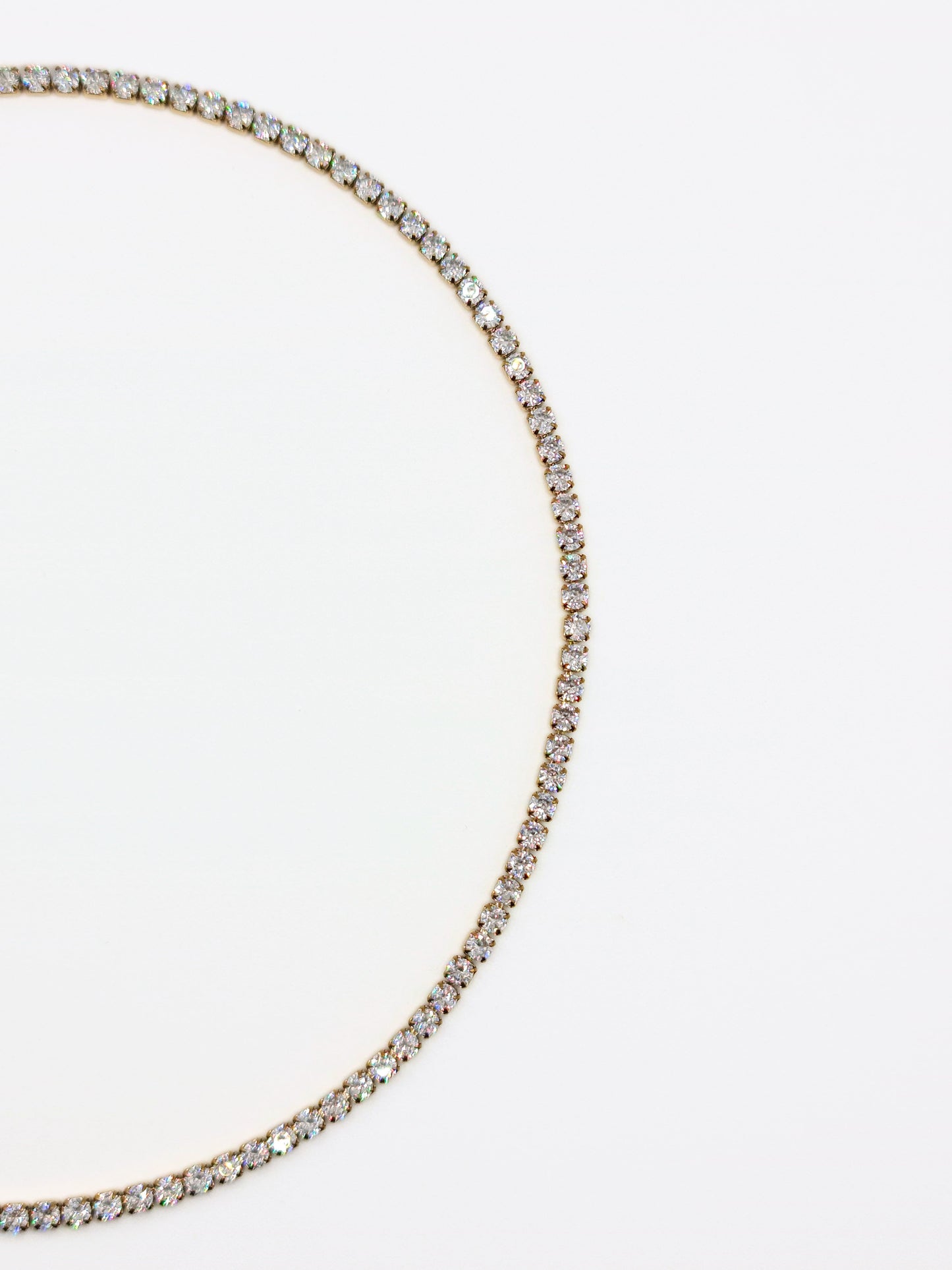 The Tory 18k Gold Plated Tarnish-Free Cubic Zirconia Crystal Tennis Chain Necklace