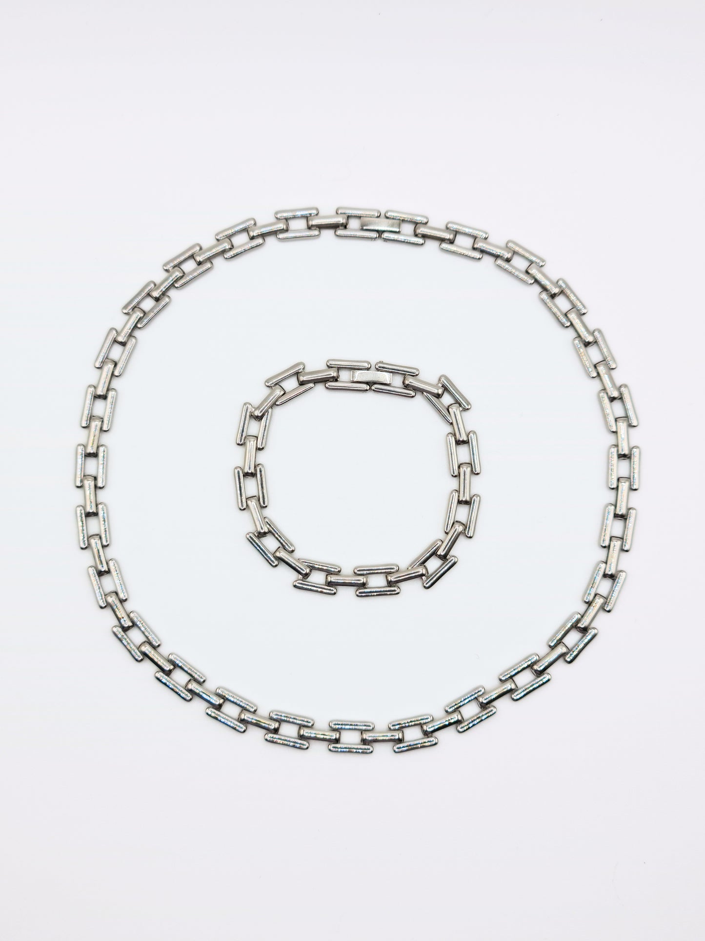 The Spencer Silver Finish Tarnish-Free Square Link Chain Necklace