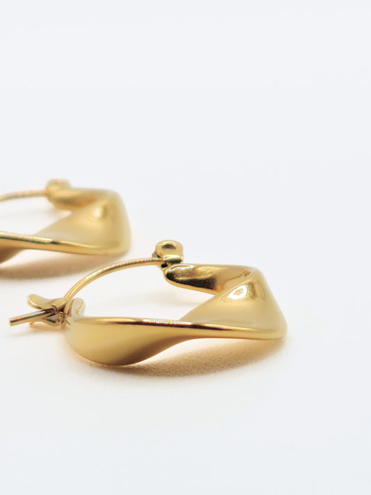 The Teagan 18k Gold Plated Tarnish-Free Twist Hoop Earrings