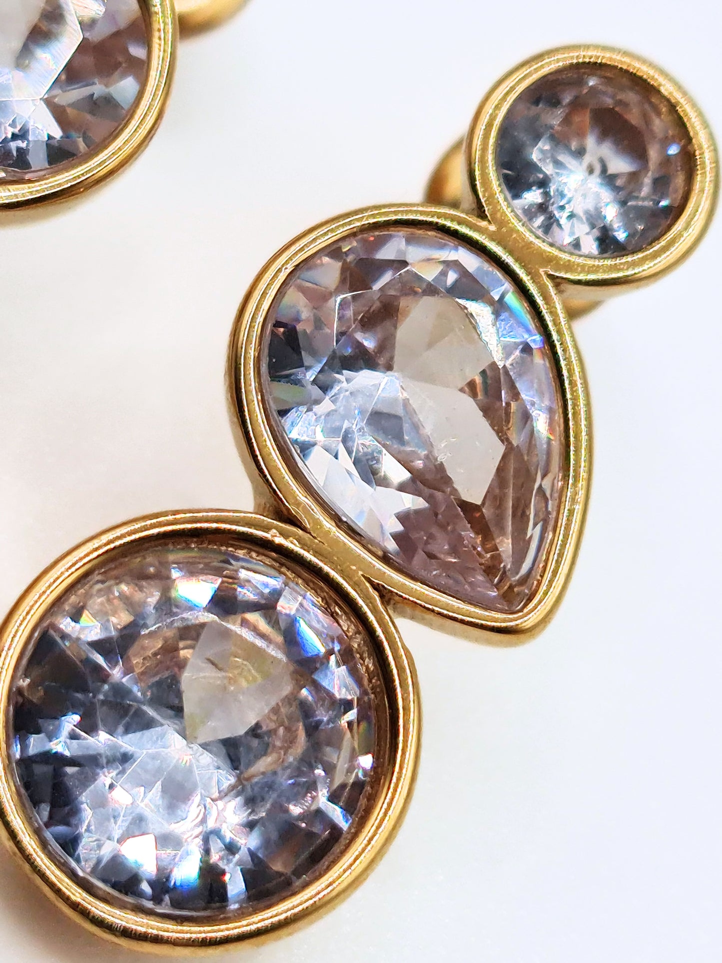 The Quartz 18k Gold Plated Tarnish-Free Bezel Crystal Stud Earrings