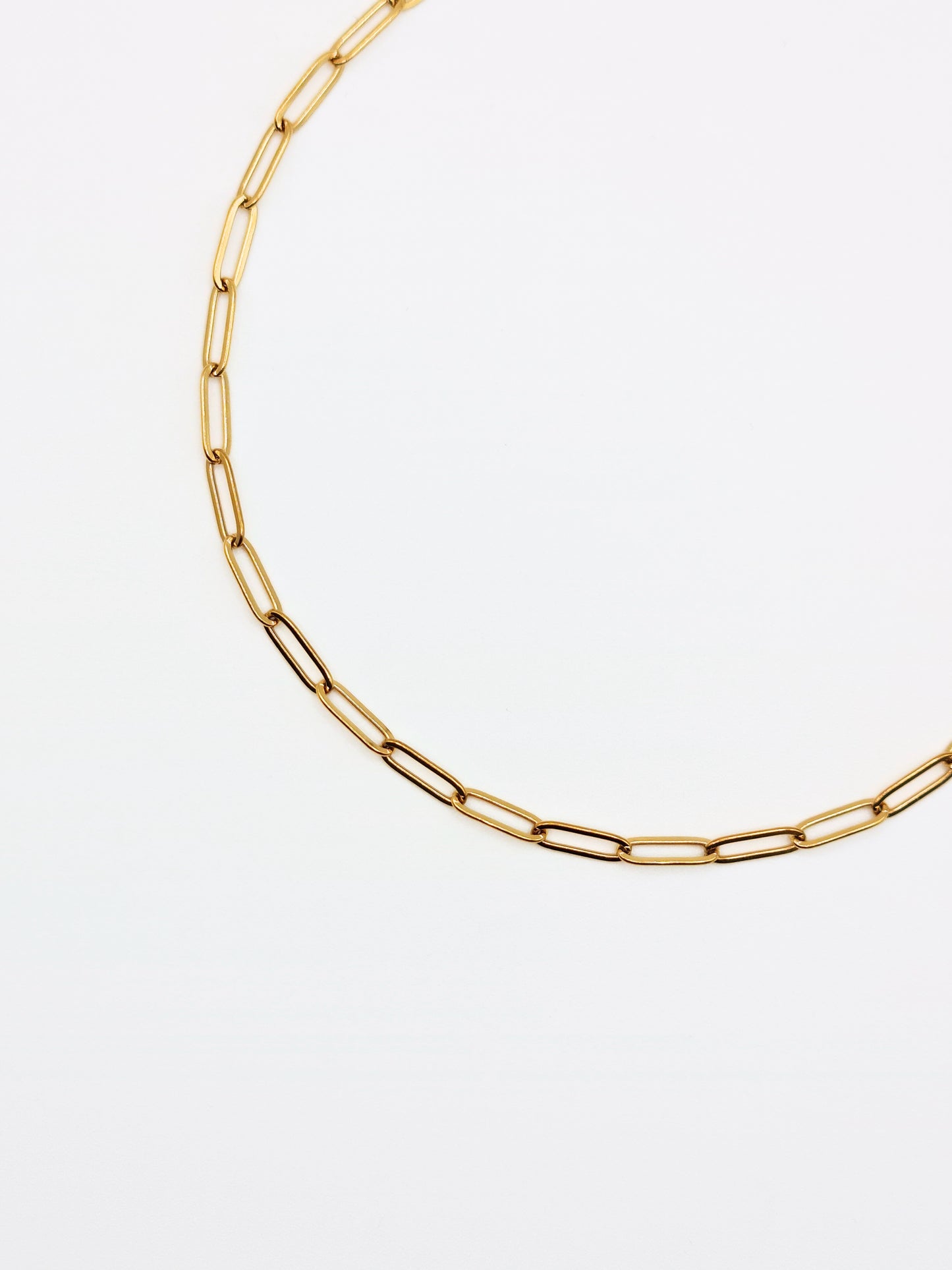 The Charm Shop 18k Gold Plated Paperclip DIY Charm Chain Necklace- Waterproof & Tarnish-Free