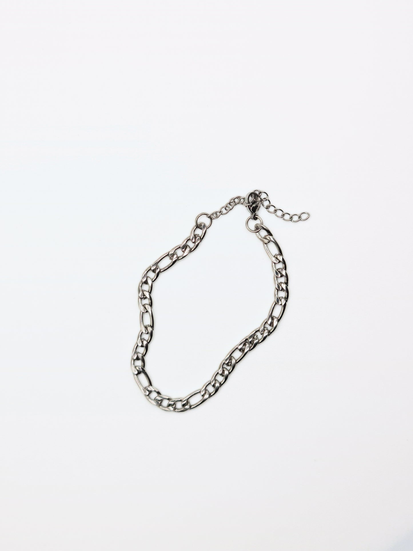 The Felix Set Silver Finish Tarnish-Free Figaro Chain Necklace & Bracelet