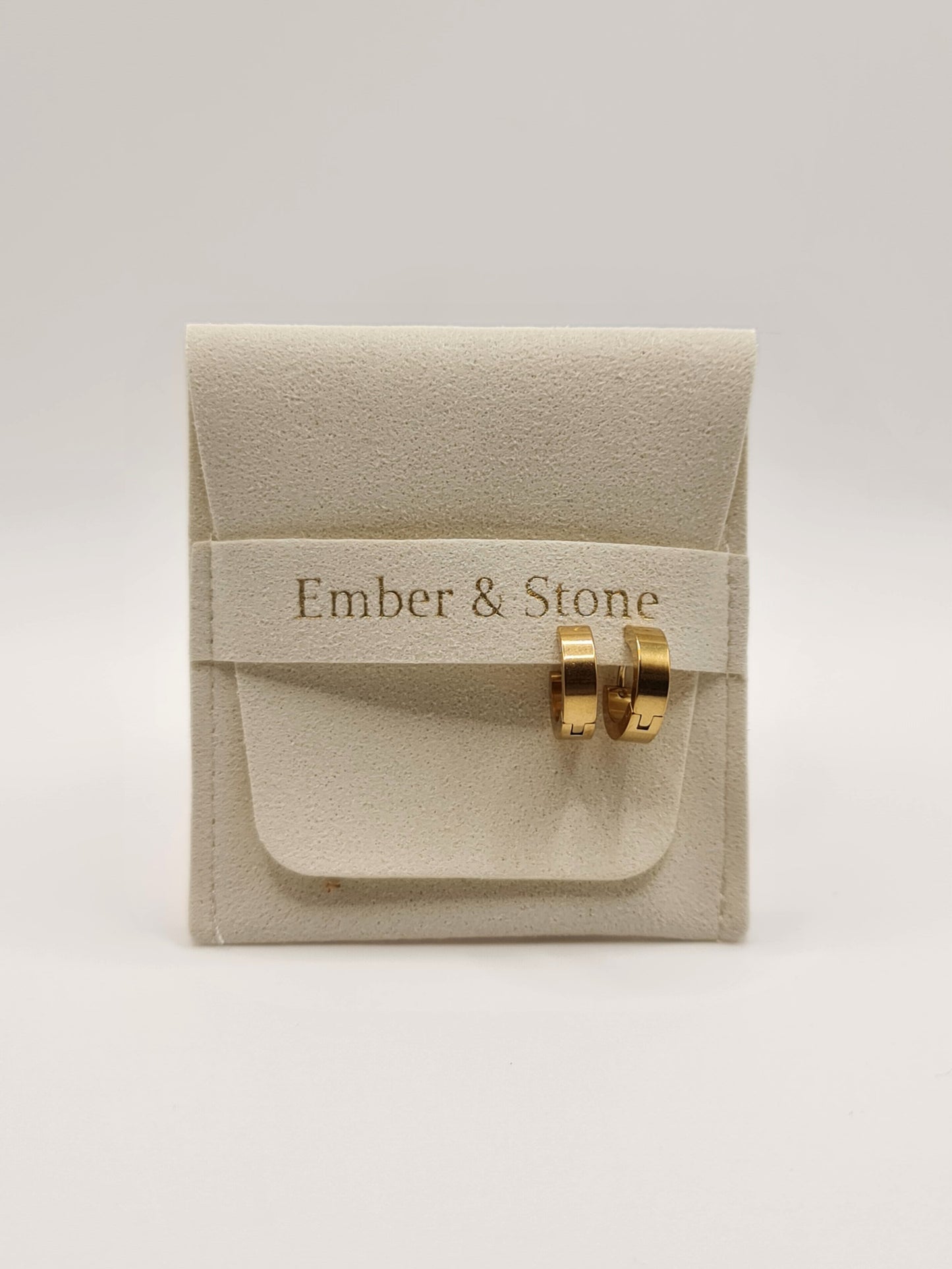 The Maddy 18k Gold Plated Stainless Steel Huggie Mini Hoop Earrings.