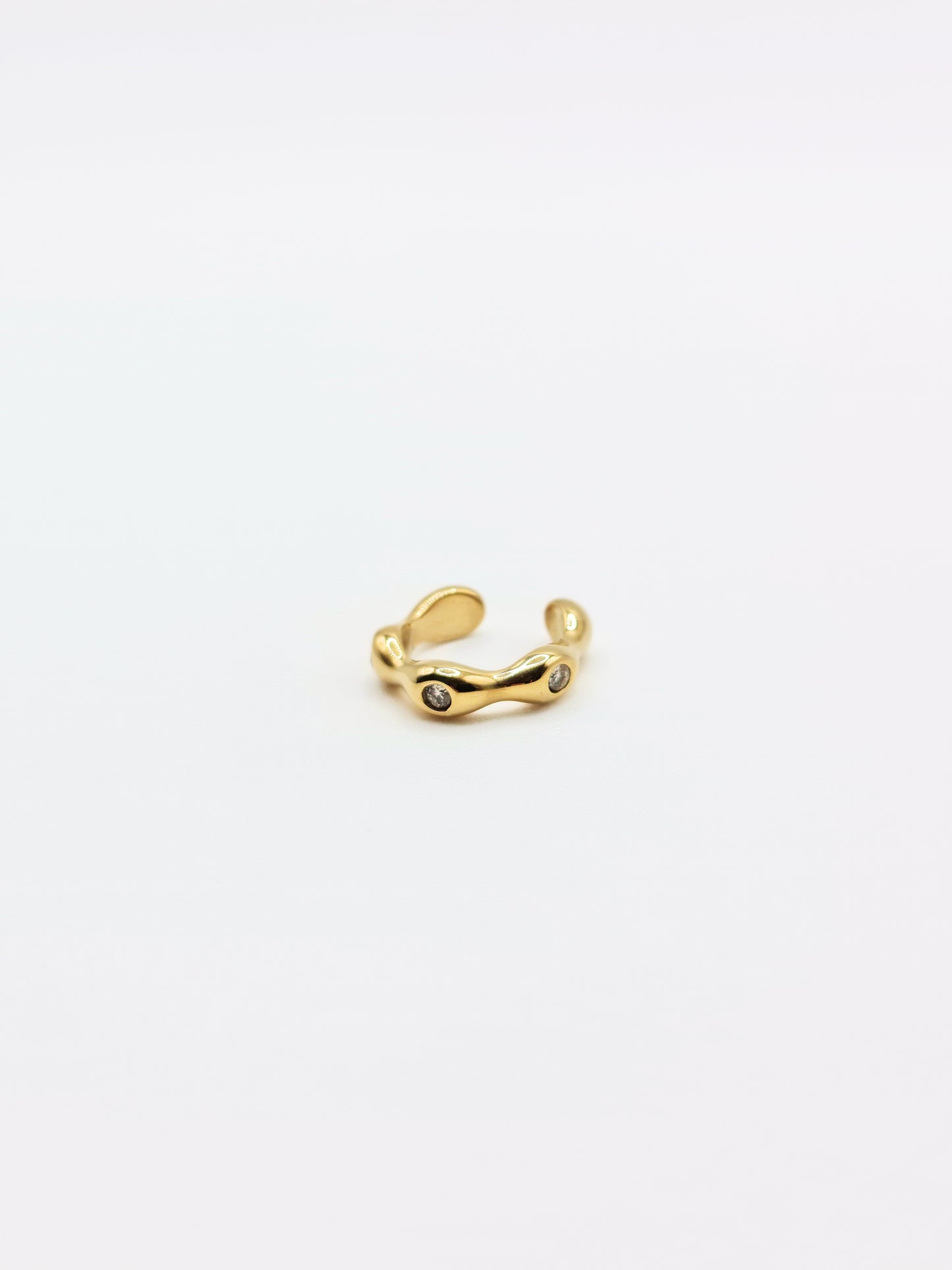 The Wave 18k Gold Plated Tarnish-Free Crystal Ear Cuff