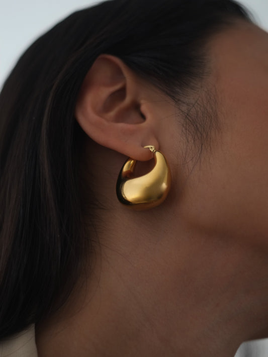 The Mother 18k Gold Plated Tarnish-Free Statement Hoop Earrings