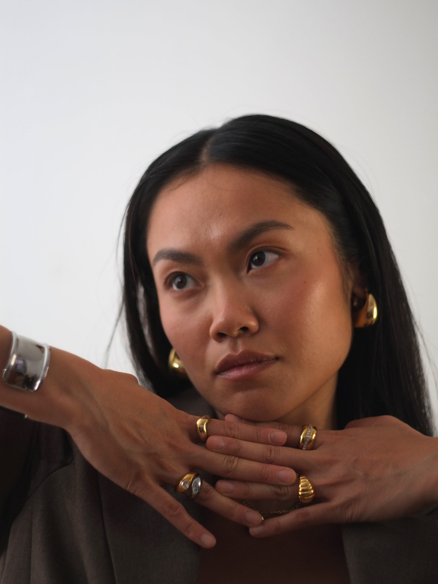 The Pendour 18k Gold Plated Tarnish-Free Ridged Dome Ring