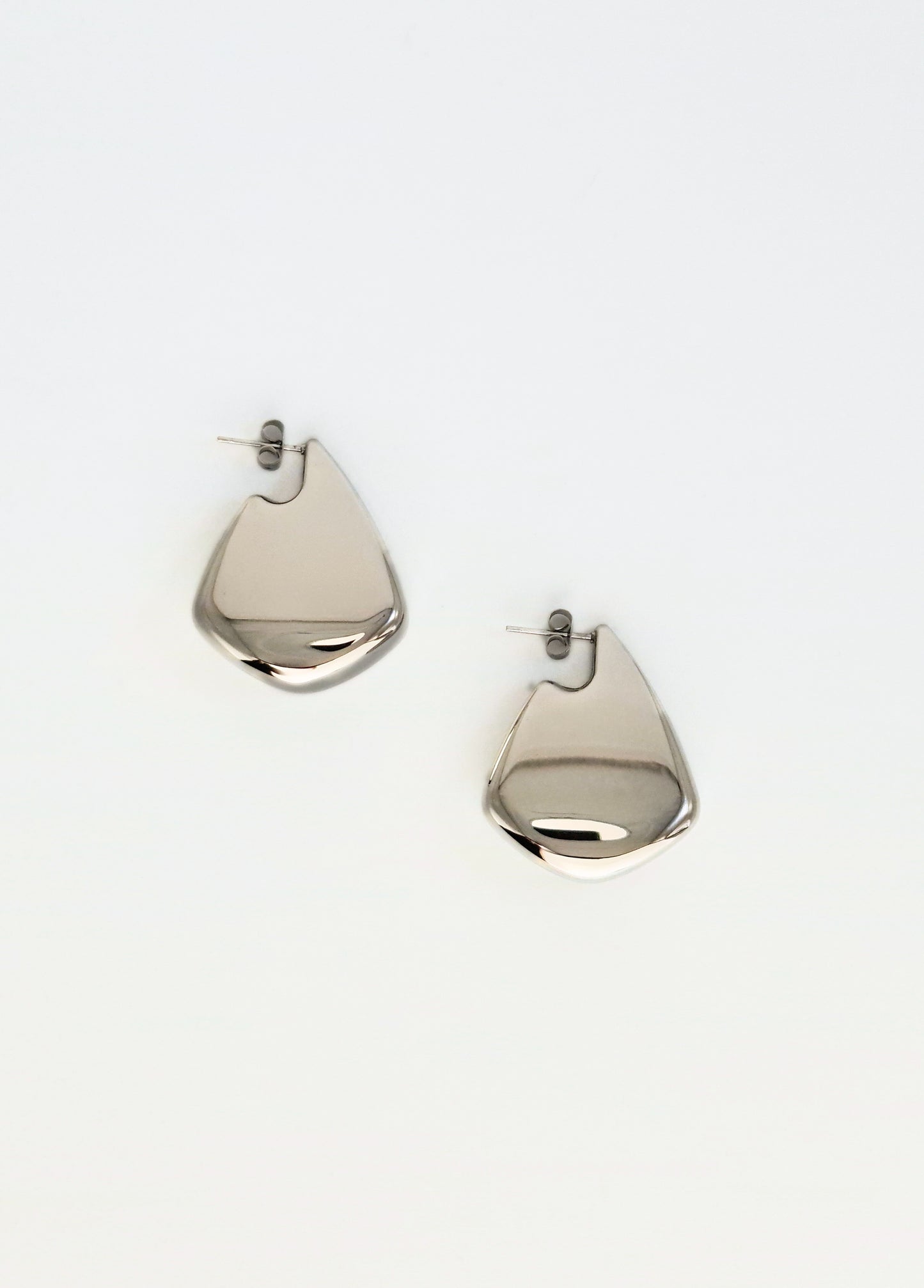The Torso Silver Finish Tarnish-Free Statement Triangle Hoop Earrings