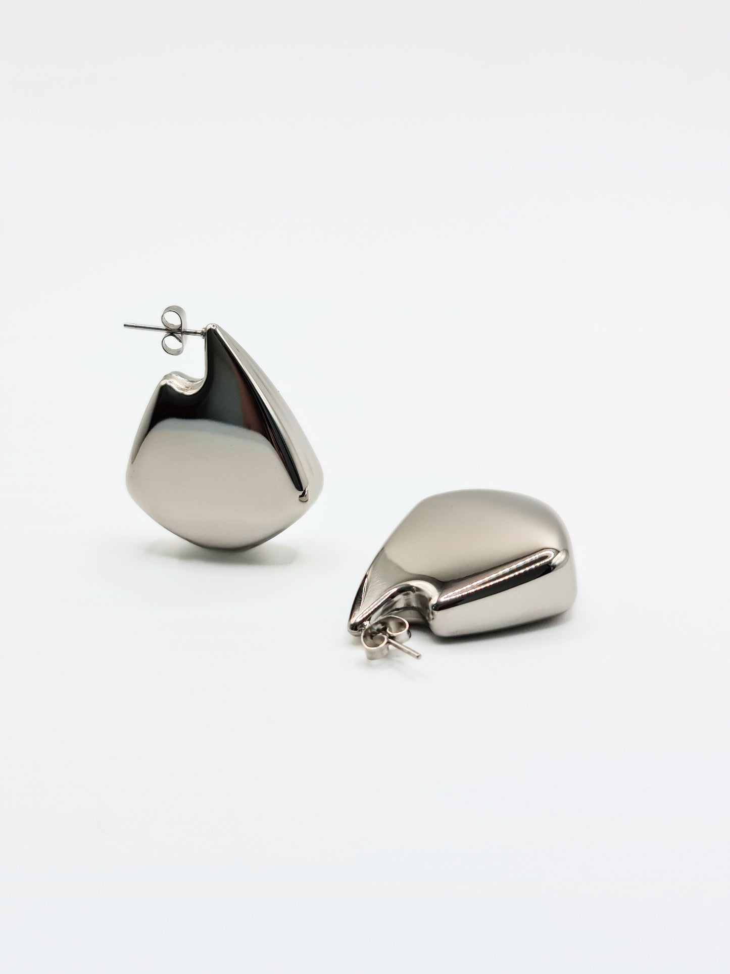 The Torso Silver Finish Tarnish-Free Statement Triangle Hoop Earrings