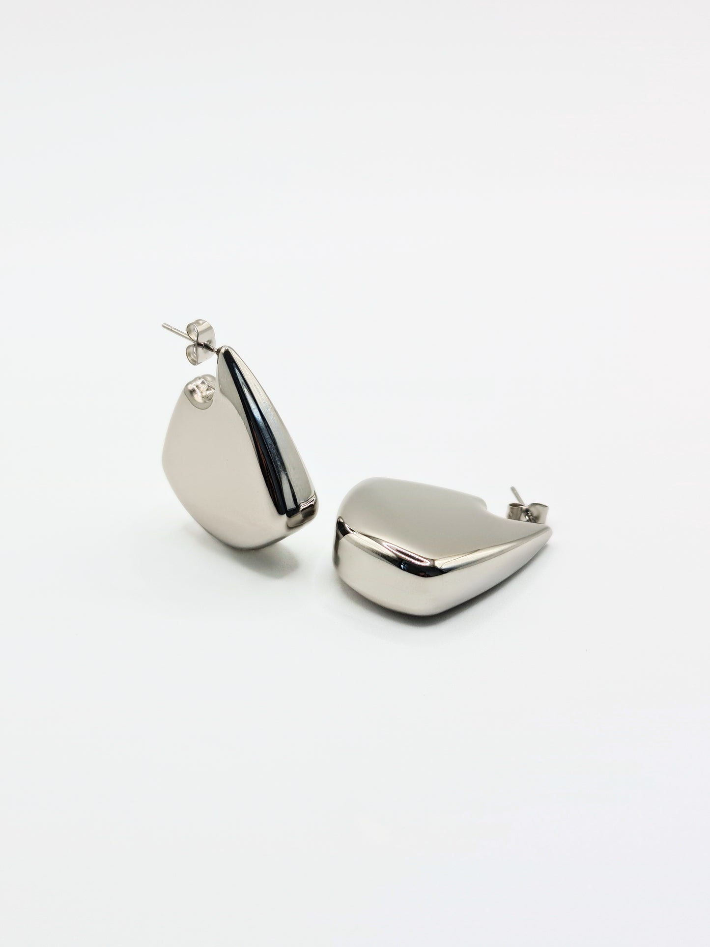 The Torso Silver Finish Tarnish-Free Statement Triangle Hoop Earrings