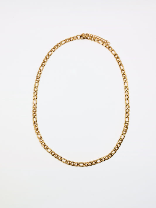 The Felix 18k Gold Plated Tarnish-Free Figaro Chain Necklace.