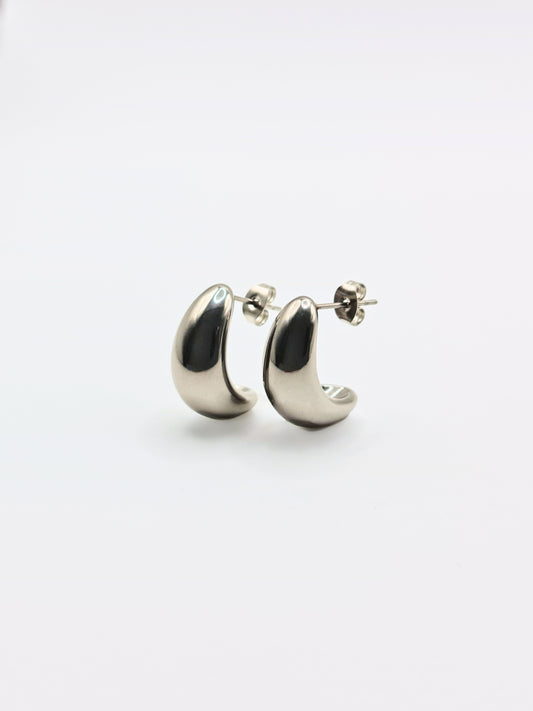 The Teardrop Silver Finish Tarnish-Free Statement Stud Earrings