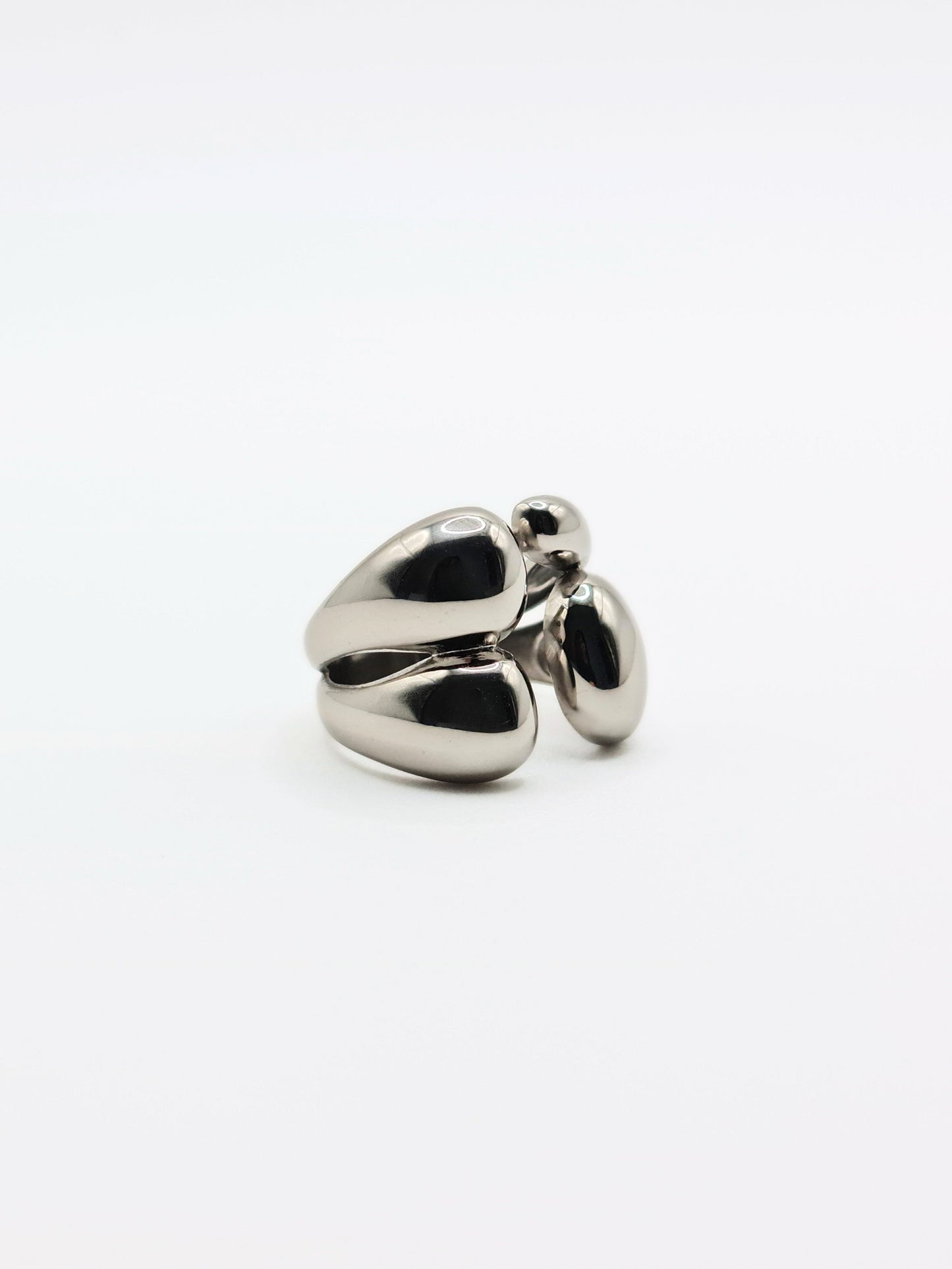 The Claw Silver Finish Stainless Steel Open Band Ring