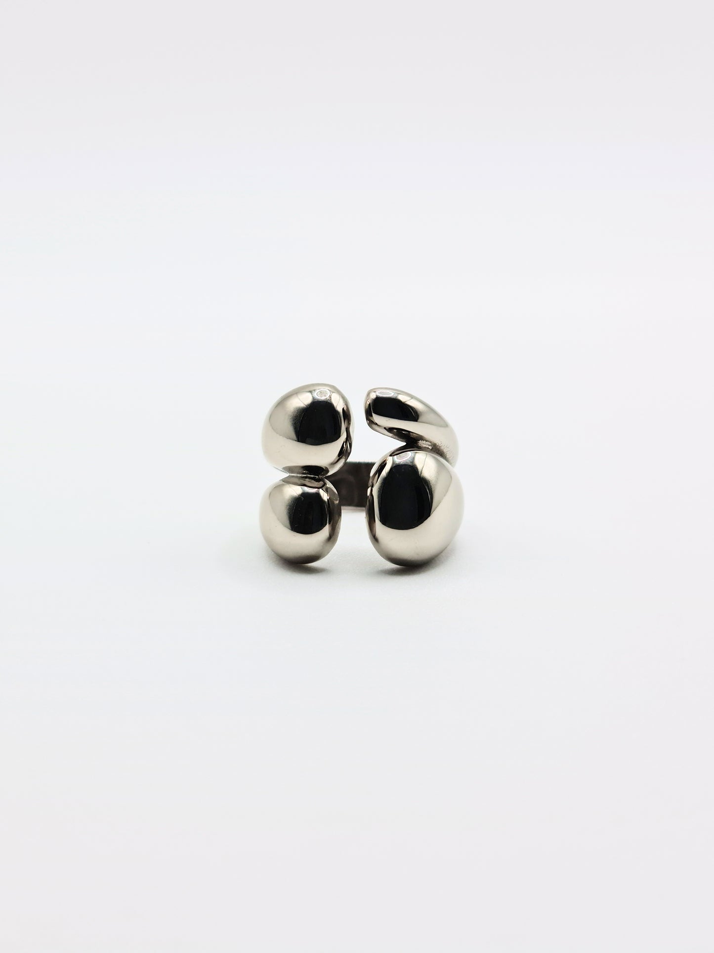 The Claw Silver Finish Stainless Steel Open Band Ring