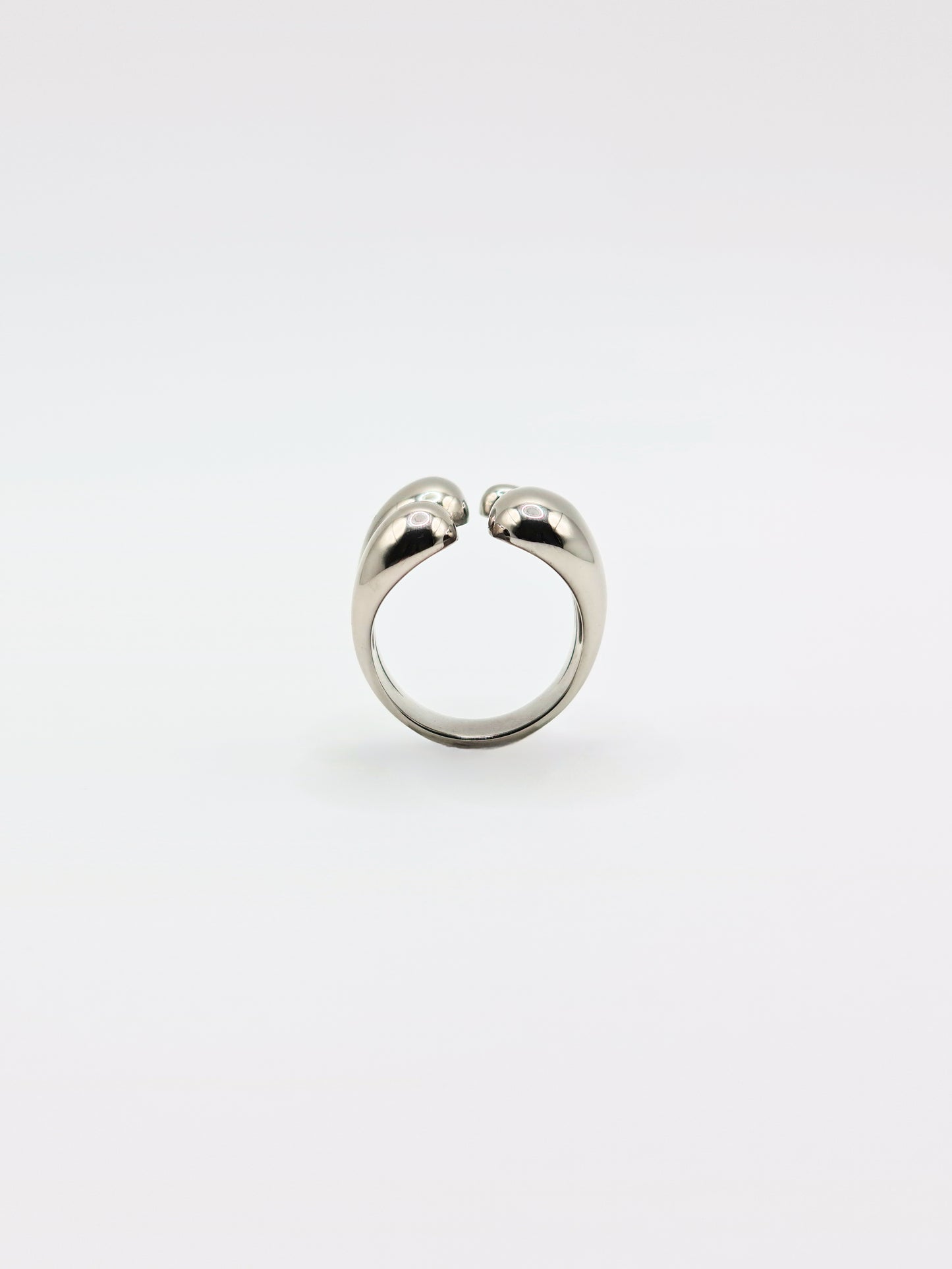 The Claw Silver Finish Stainless Steel Open Band Ring