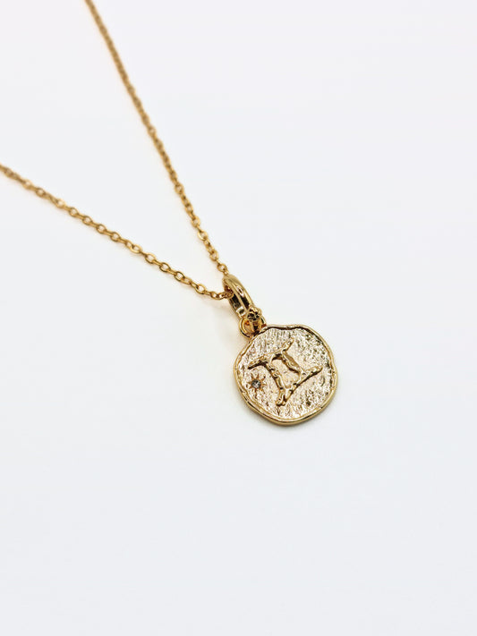 The Talisman Collection Gemini 18k Gold Plated Tarnish-Free Zodiac Pendant Necklace