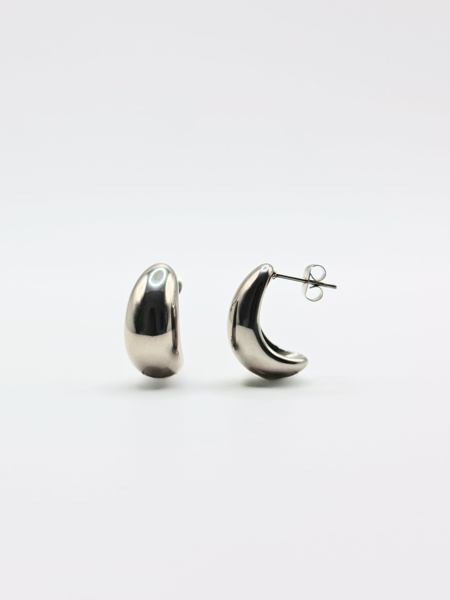 The Teardrop Silver Finish Tarnish-Free Statement Stud Earrings