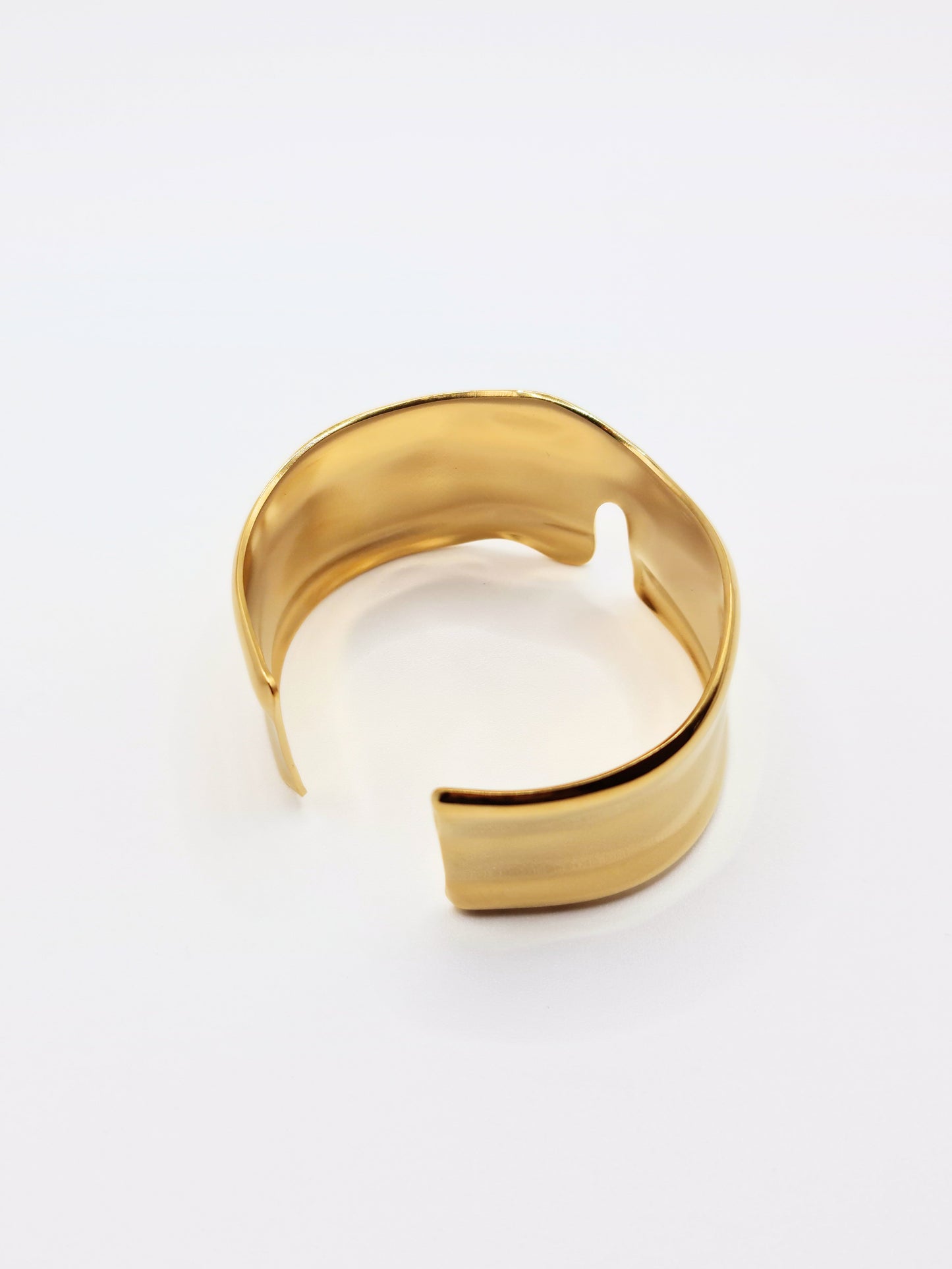 The Talisman Collection 18k Gold Plated Stainless Steel Chipped Molten Cuff Bracelet