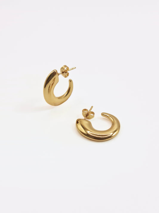 The Talisman Collection 18k Gold Plated Tarnish-Free Horned Hoop Earrings