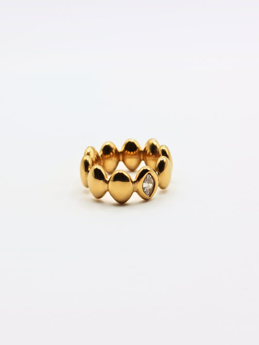 The Talisman Collection 18k Gold Plated Tarnish-Free Crystal Spear Band Ring