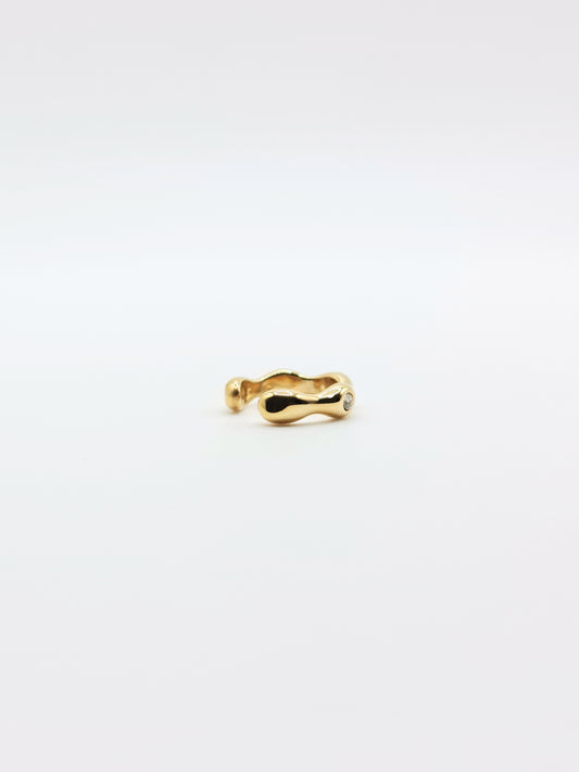 The Wave 18k Gold Plated Tarnish-Free Crystal Ear Cuff
