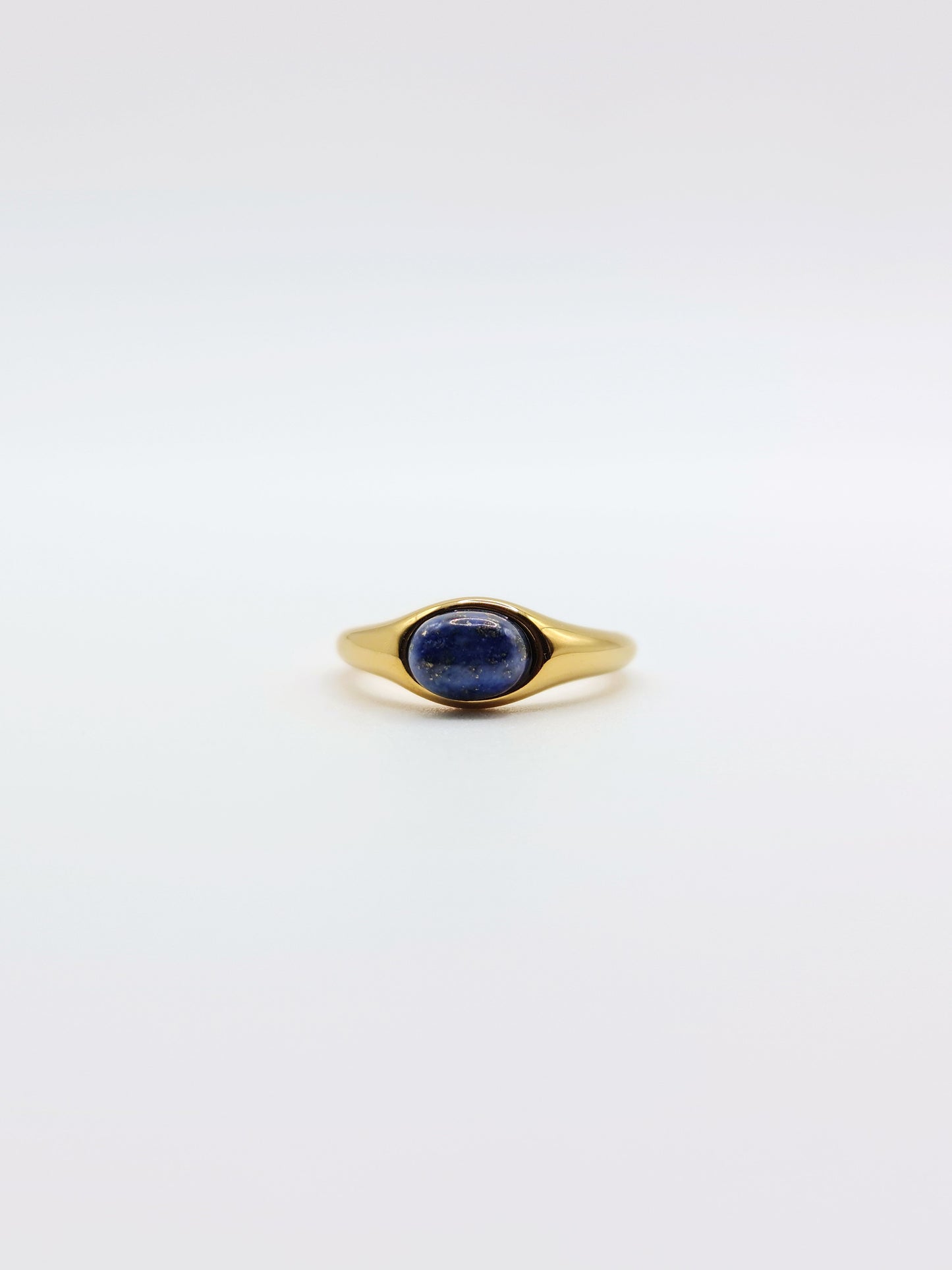 The Talisman Collection 18k Gold Plated Tarnish-Free Lapis Lazuli Semi-Precious Stone Ring