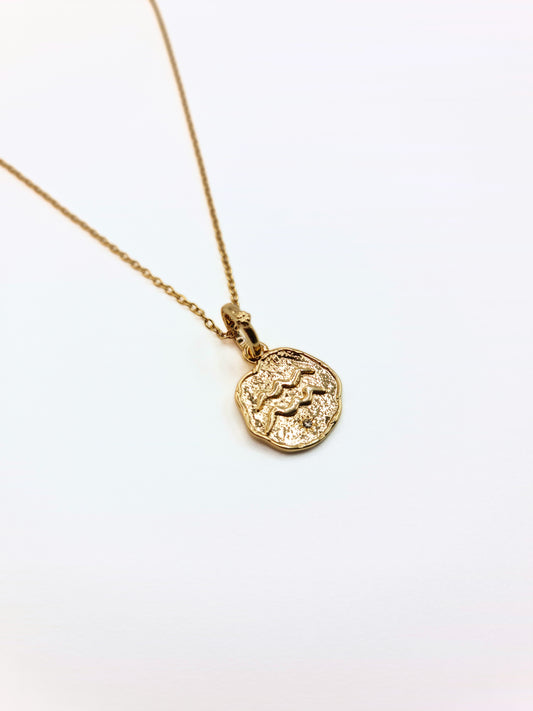 The Talisman Collection Aquarius 18k Gold Plated Tarnish-Free Zodiac Pendant Necklace