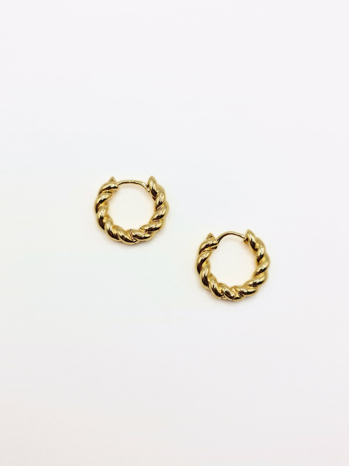 The Paloma Essentials 18k Gold Plated Tarnish-Free Plaited Twist Huggie Hoop Earrings